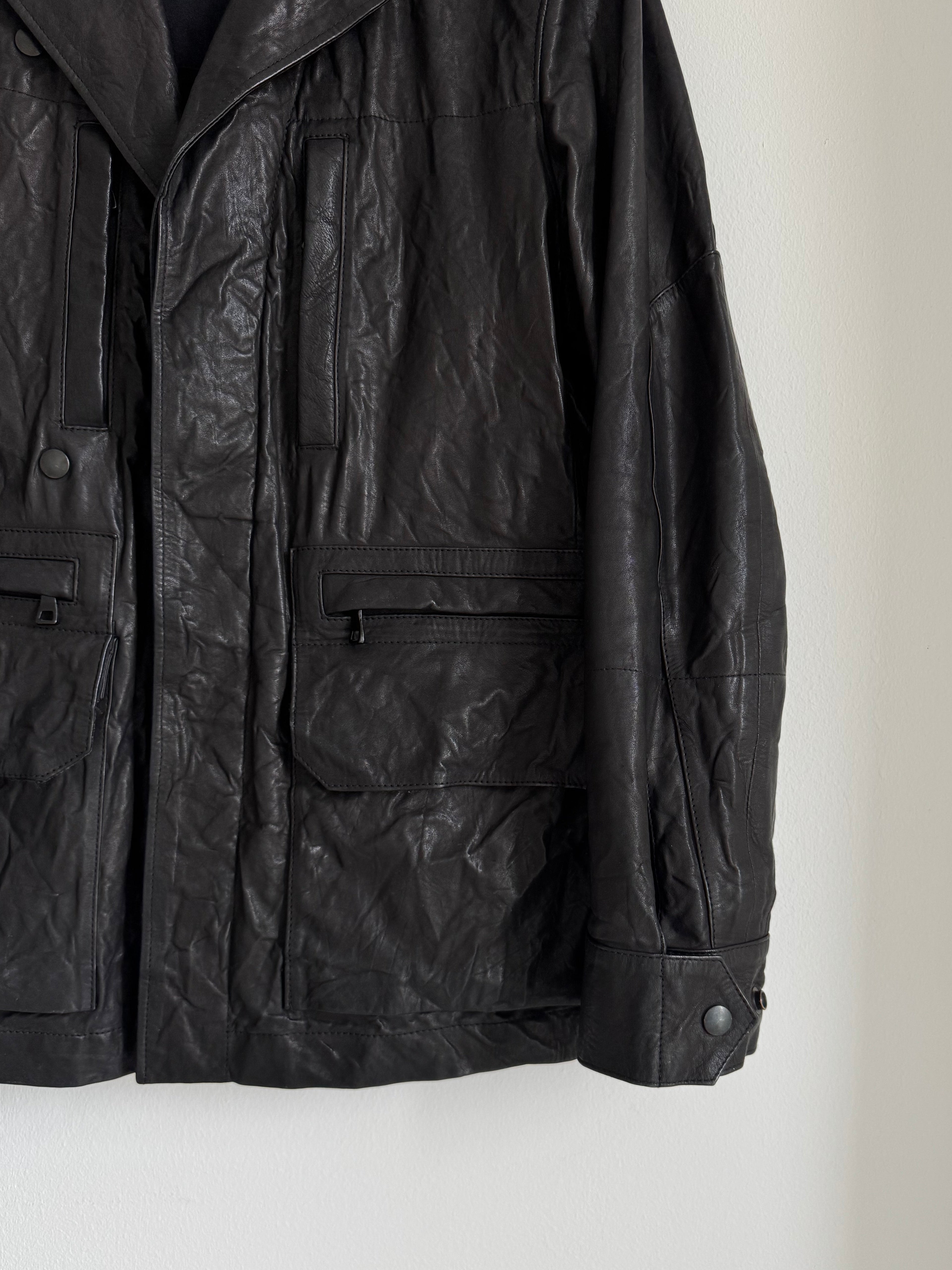 BALMAIN MILITARY LEATHER PARKA SS10