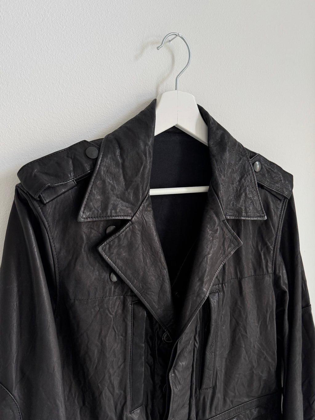 BALMAIN MILITARY LEATHER PARKA SS10