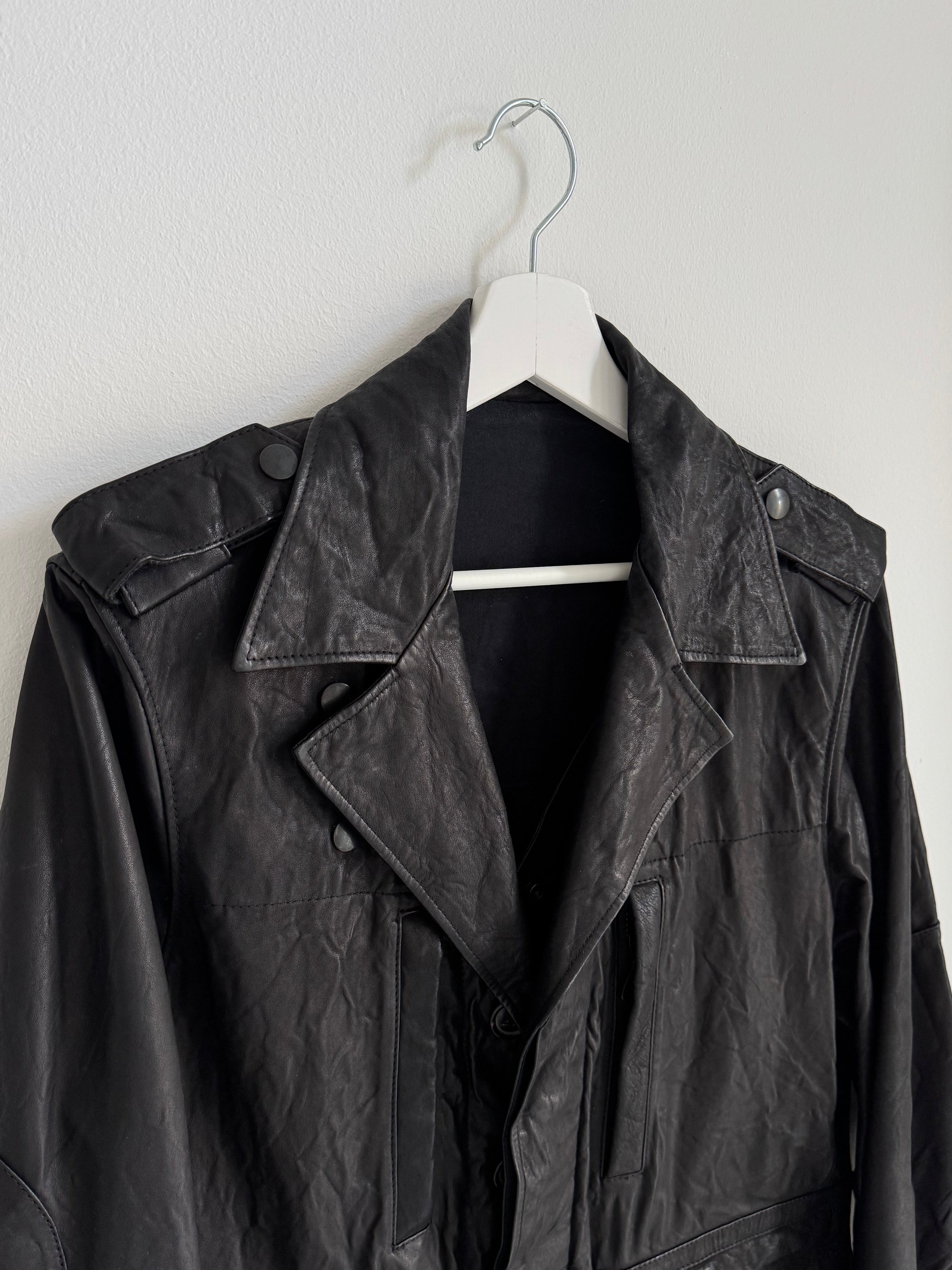BALMAIN MILITARY LEATHER PARKA SS10