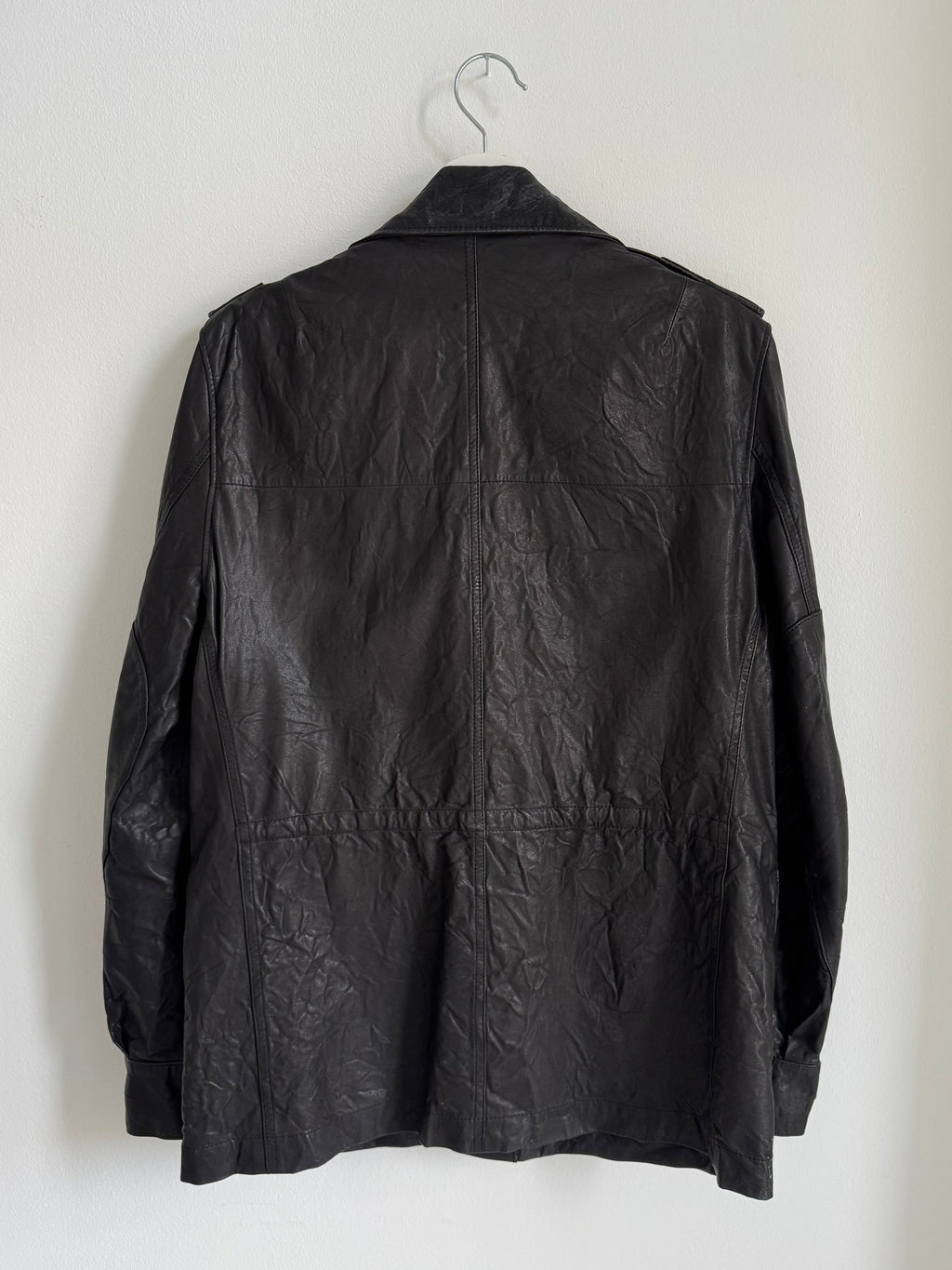 BALMAIN MILITARY LEATHER PARKA SS10