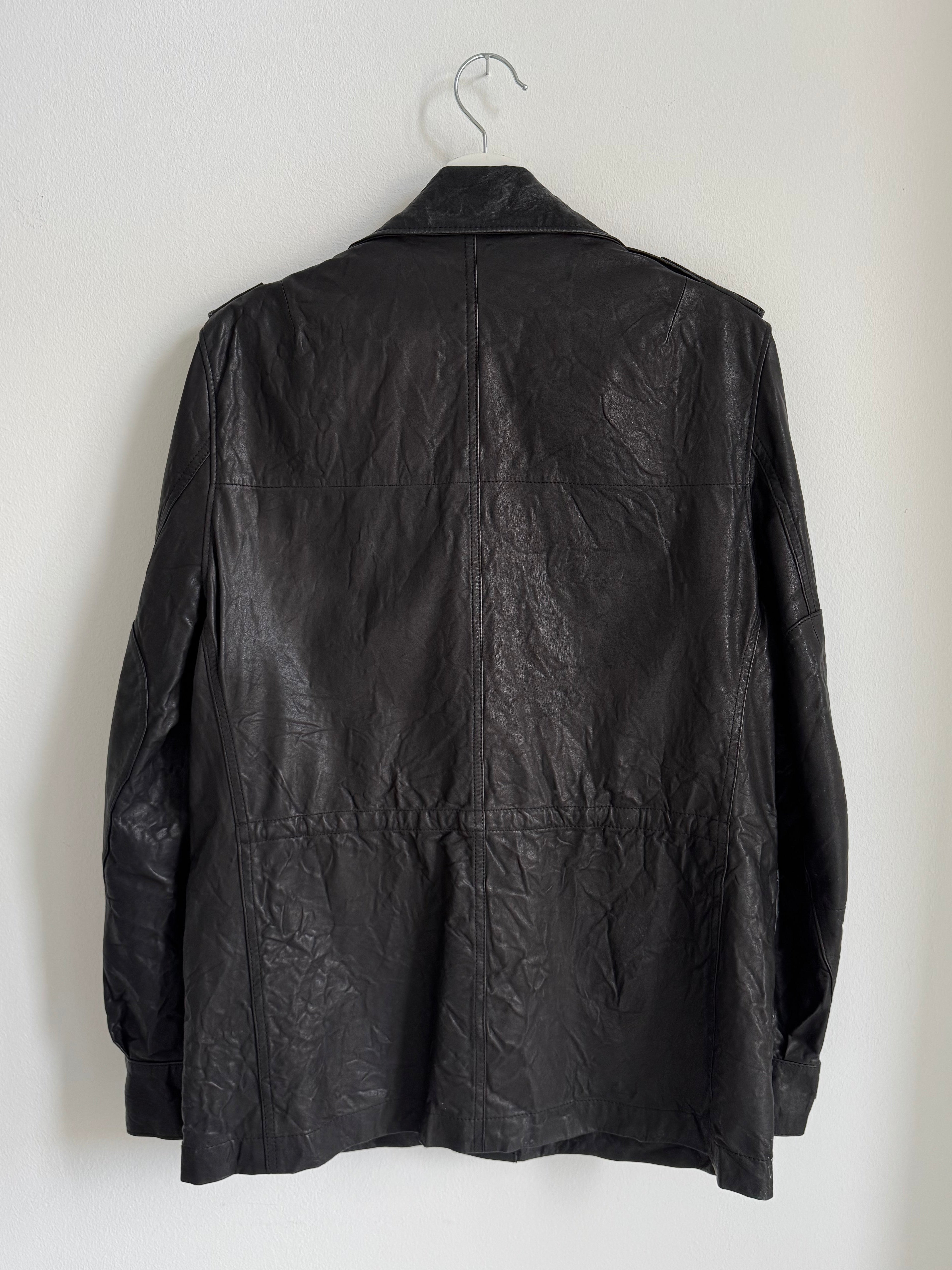 BALMAIN MILITARY LEATHER PARKA SS10