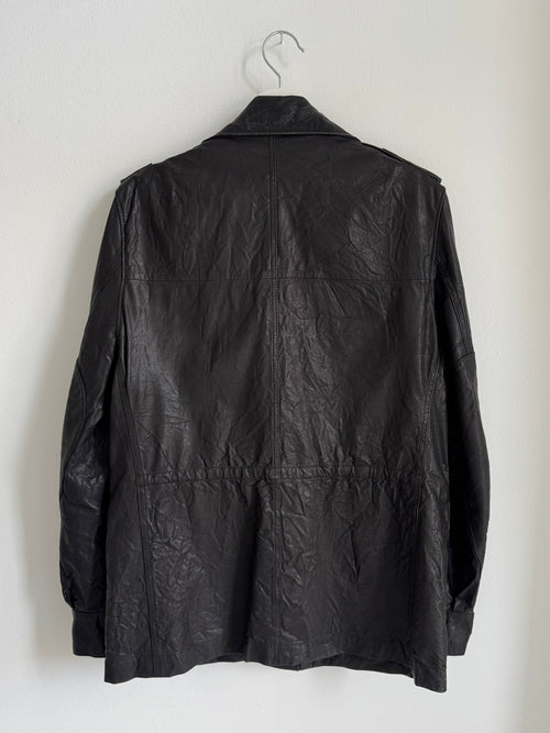 BALMAIN MILITARY LEATHER PARKA SS10
