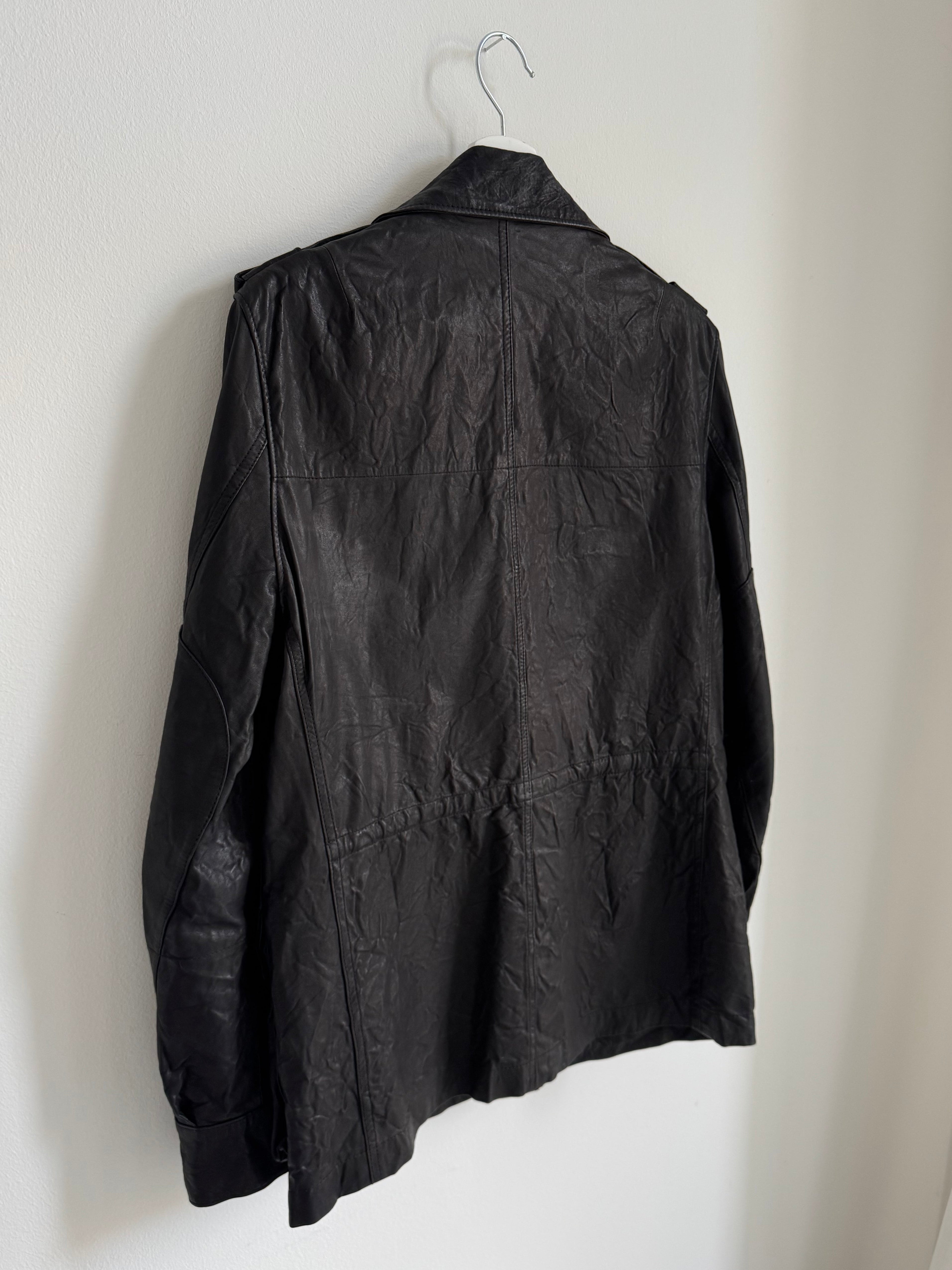 BALMAIN MILITARY LEATHER PARKA SS10