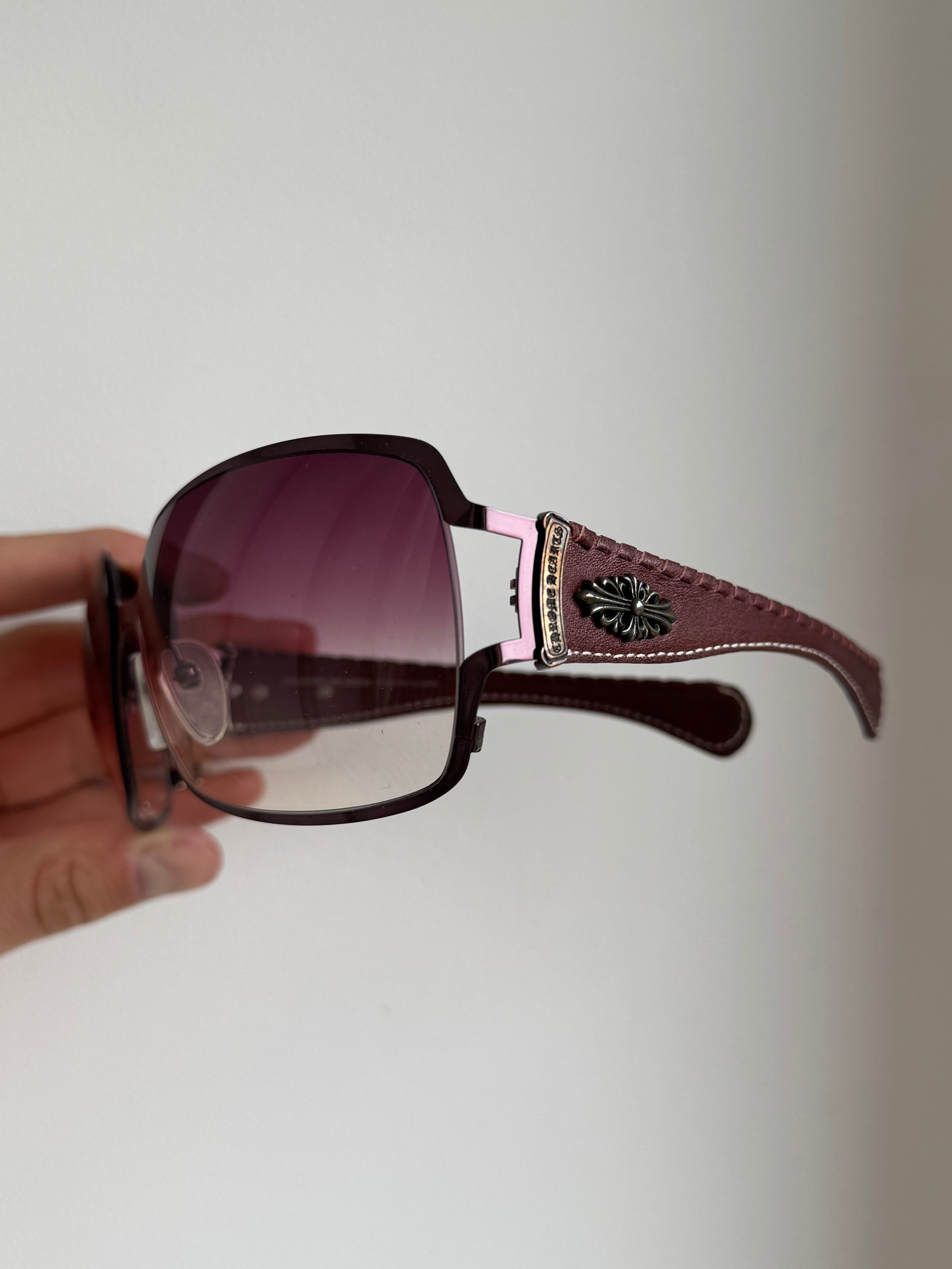 CHROME HEARTS "POON 2" SUNGLASSES LEATHER ARMS