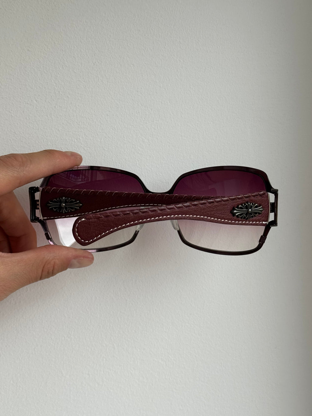 CHROME HEARTS "POON 2" SUNGLASSES LEATHER ARMS
