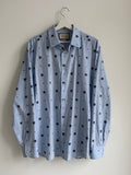 GUCCI EMBROIDERED "TIGER HEAD" BUTTON UP SHIRT
