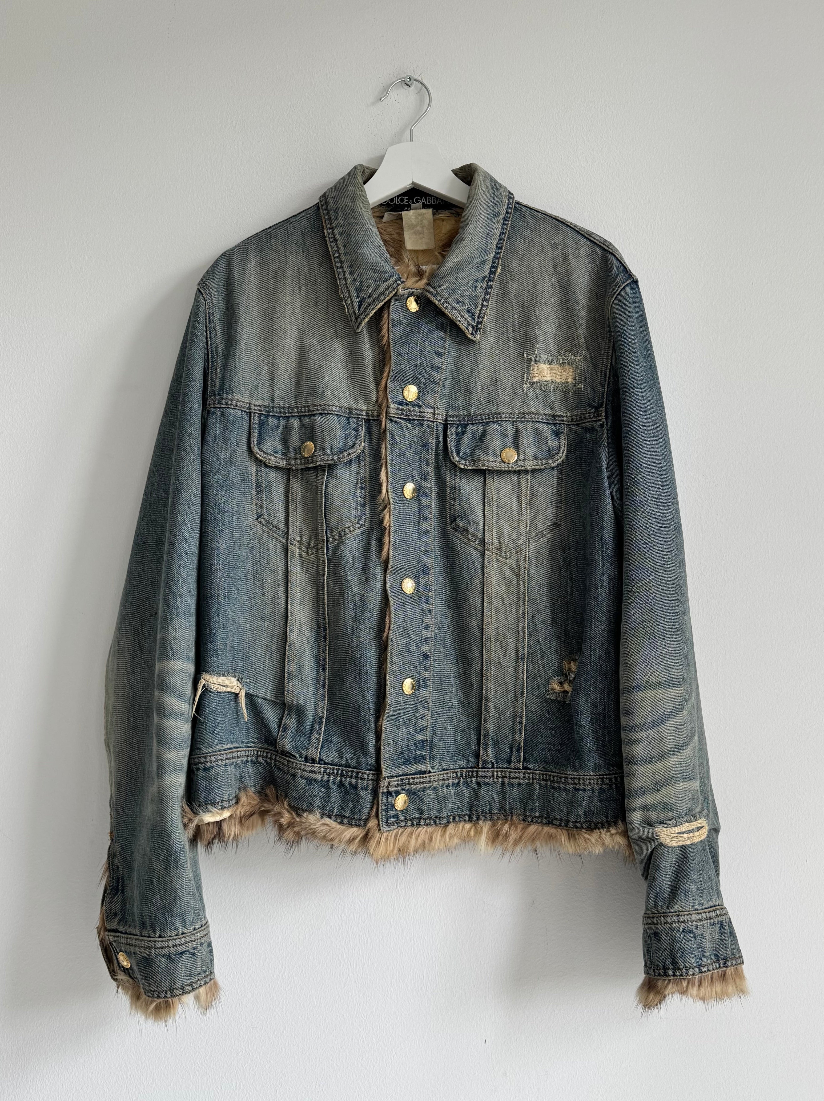 DOLCE GABBANA FUR JEANS JACKET