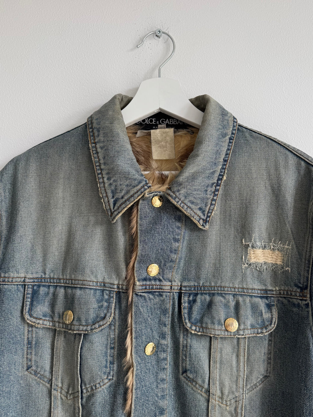 DOLCE GABBANA FUR JEANS JACKET