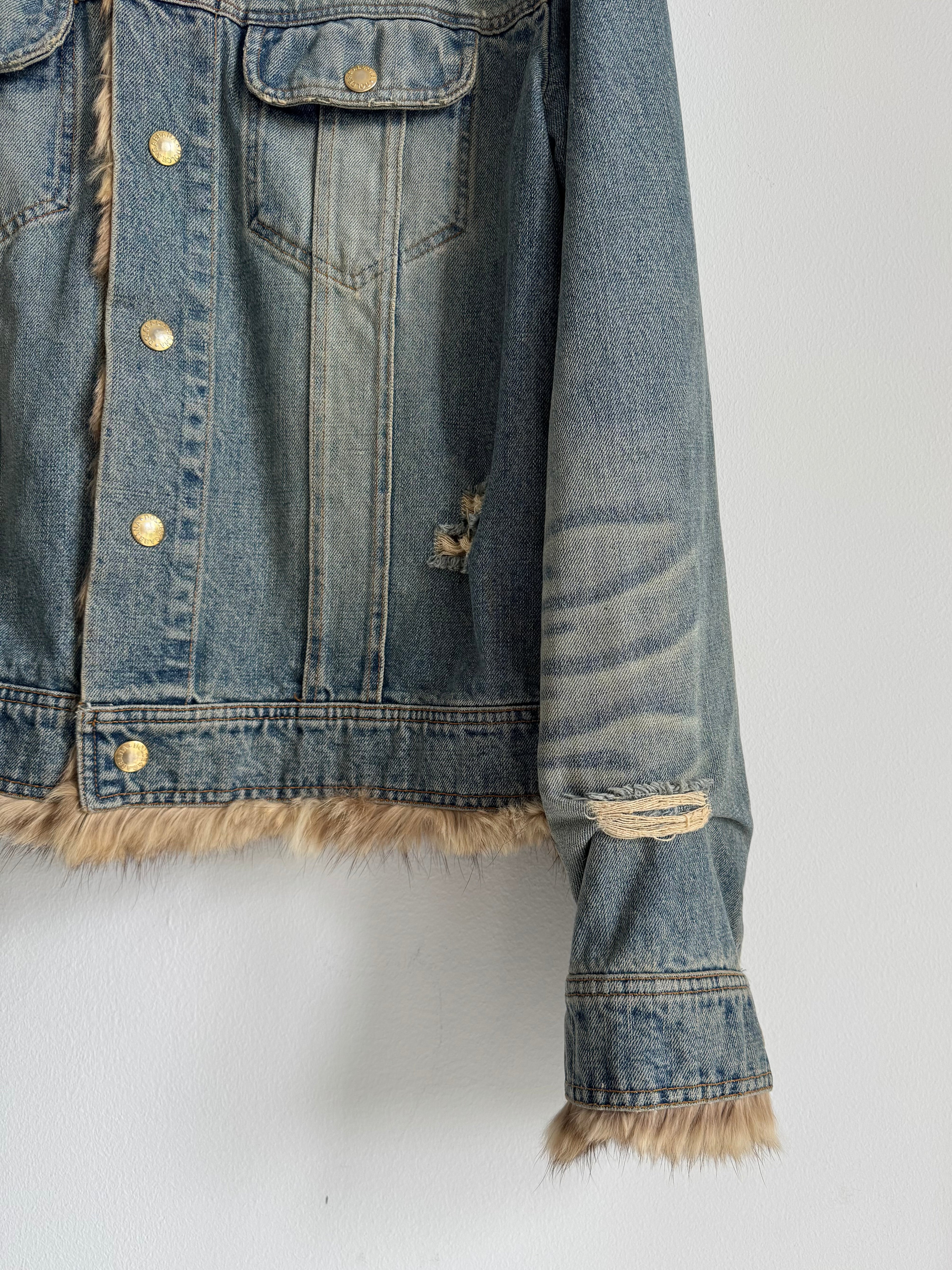 DOLCE GABBANA FUR JEANS JACKET
