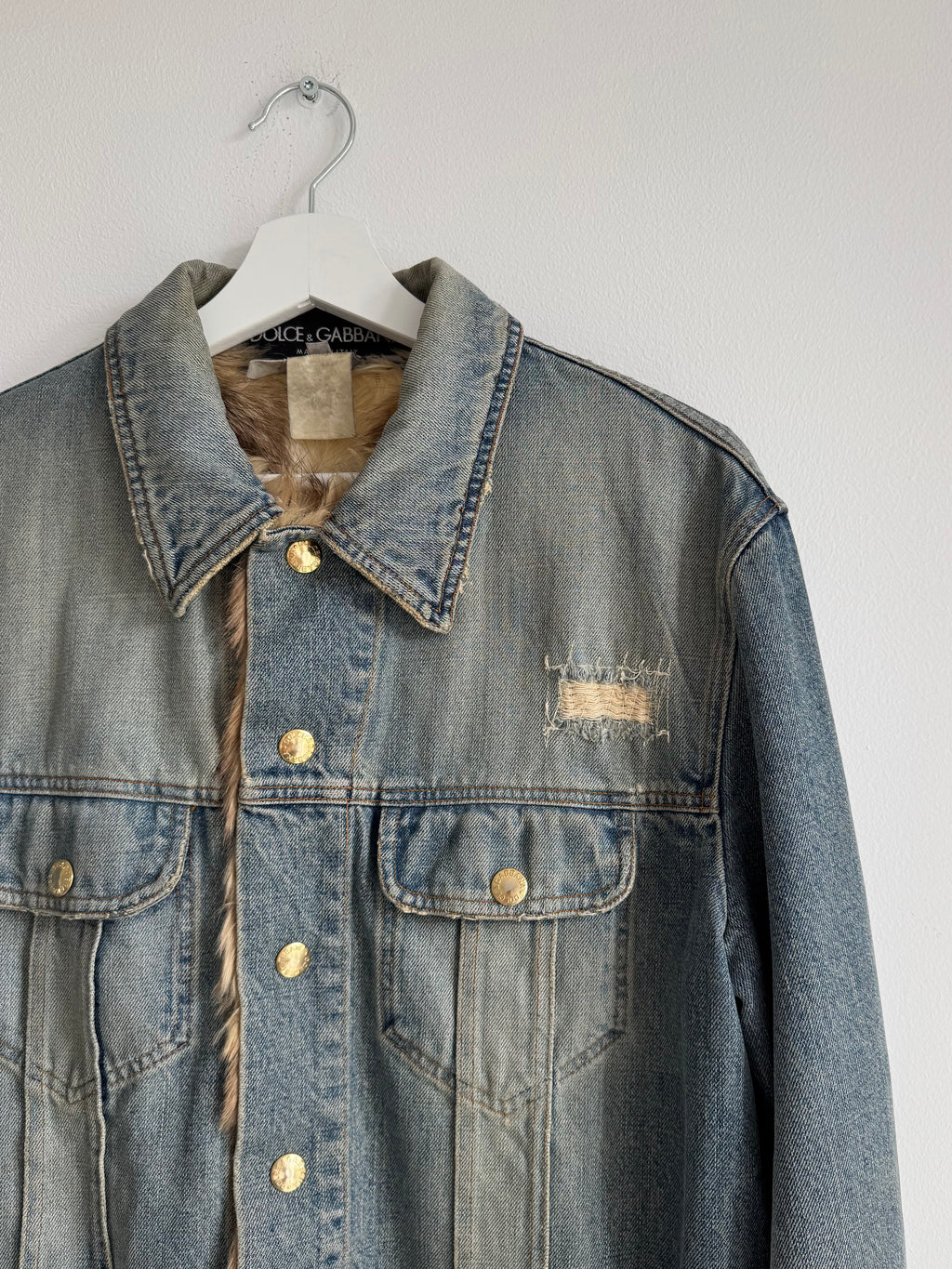 DOLCE GABBANA FUR JEANS JACKET