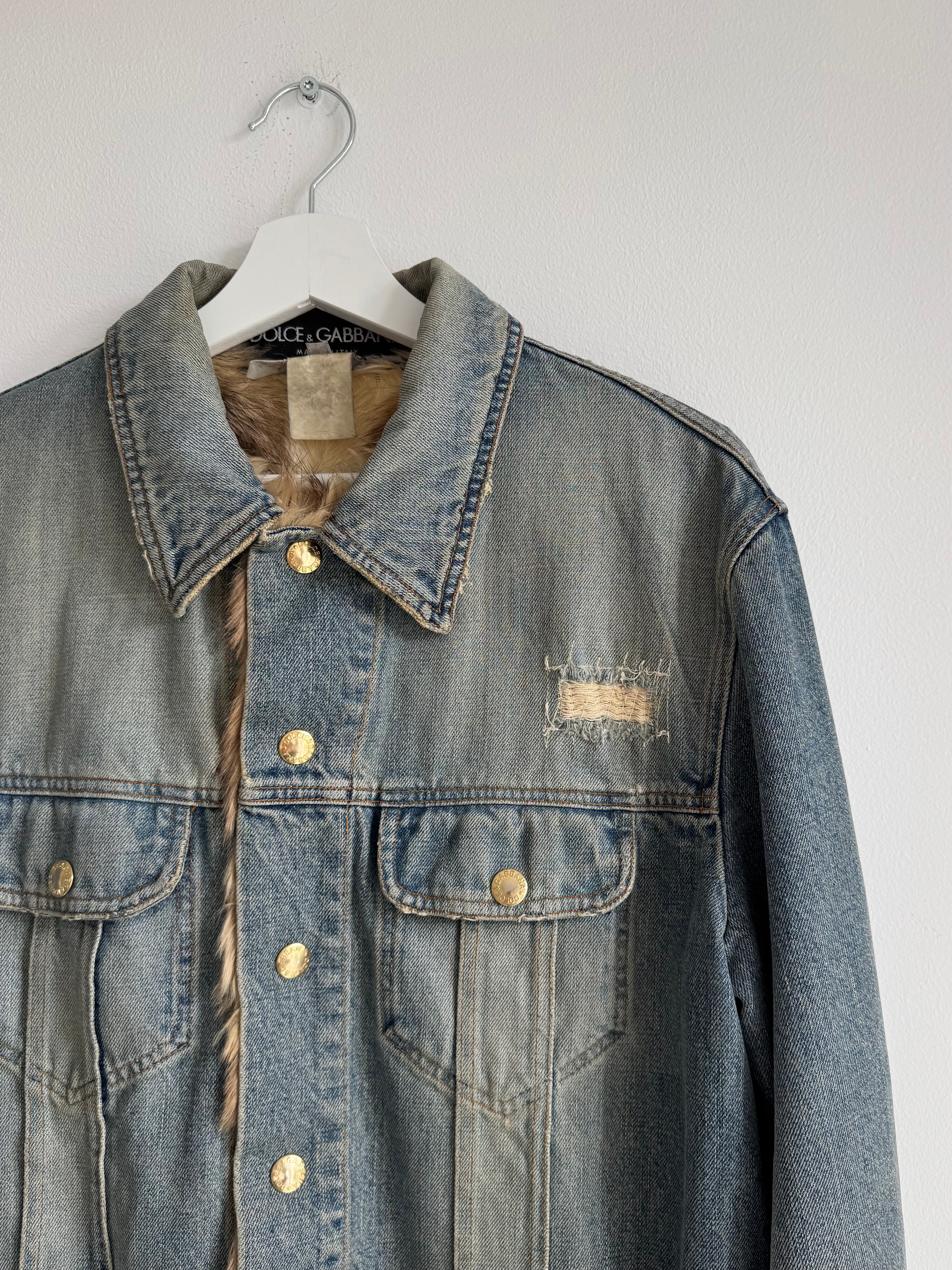 DOLCE GABBANA FUR JEANS JACKET
