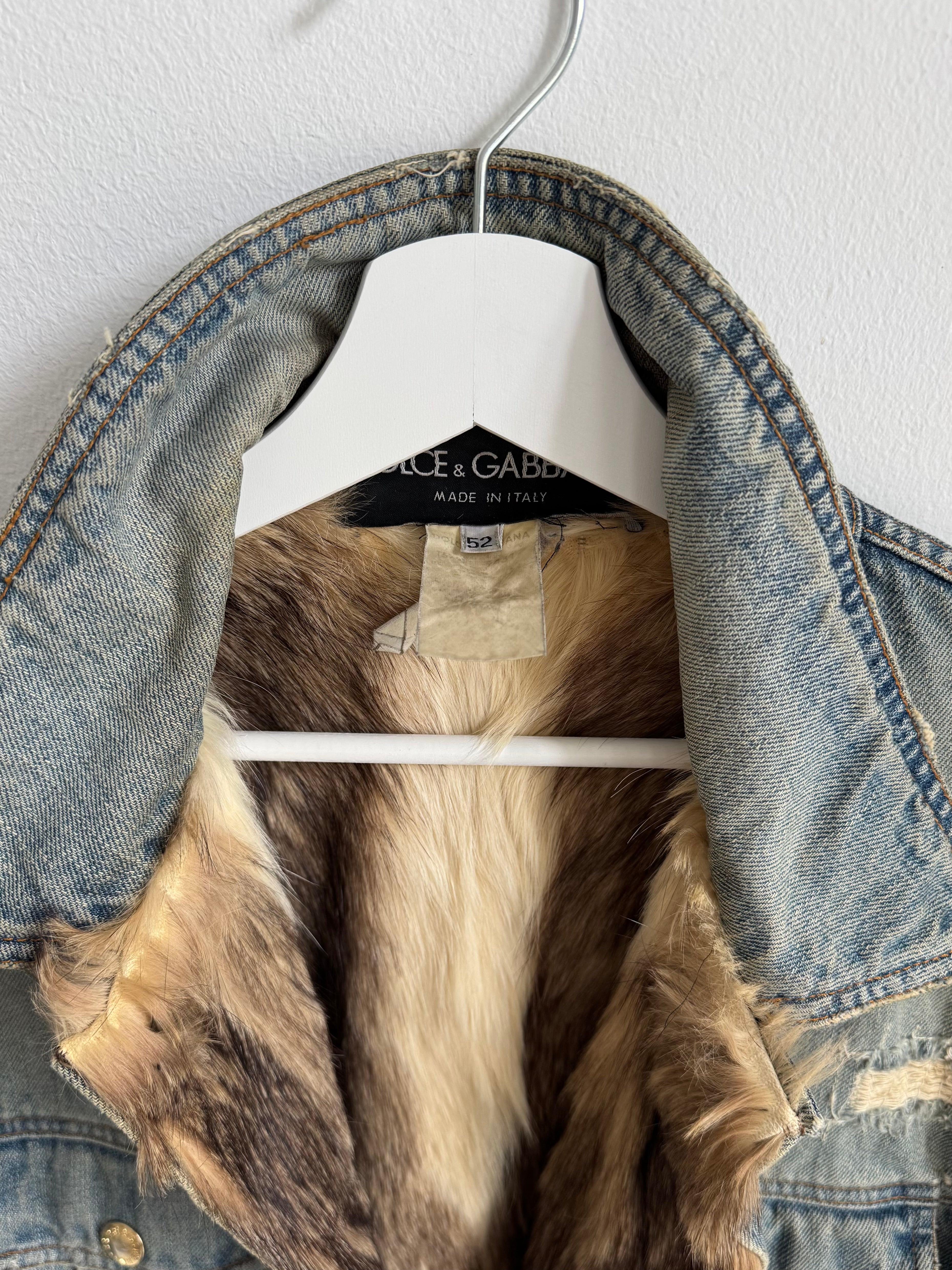 DOLCE GABBANA FUR JEANS JACKET
