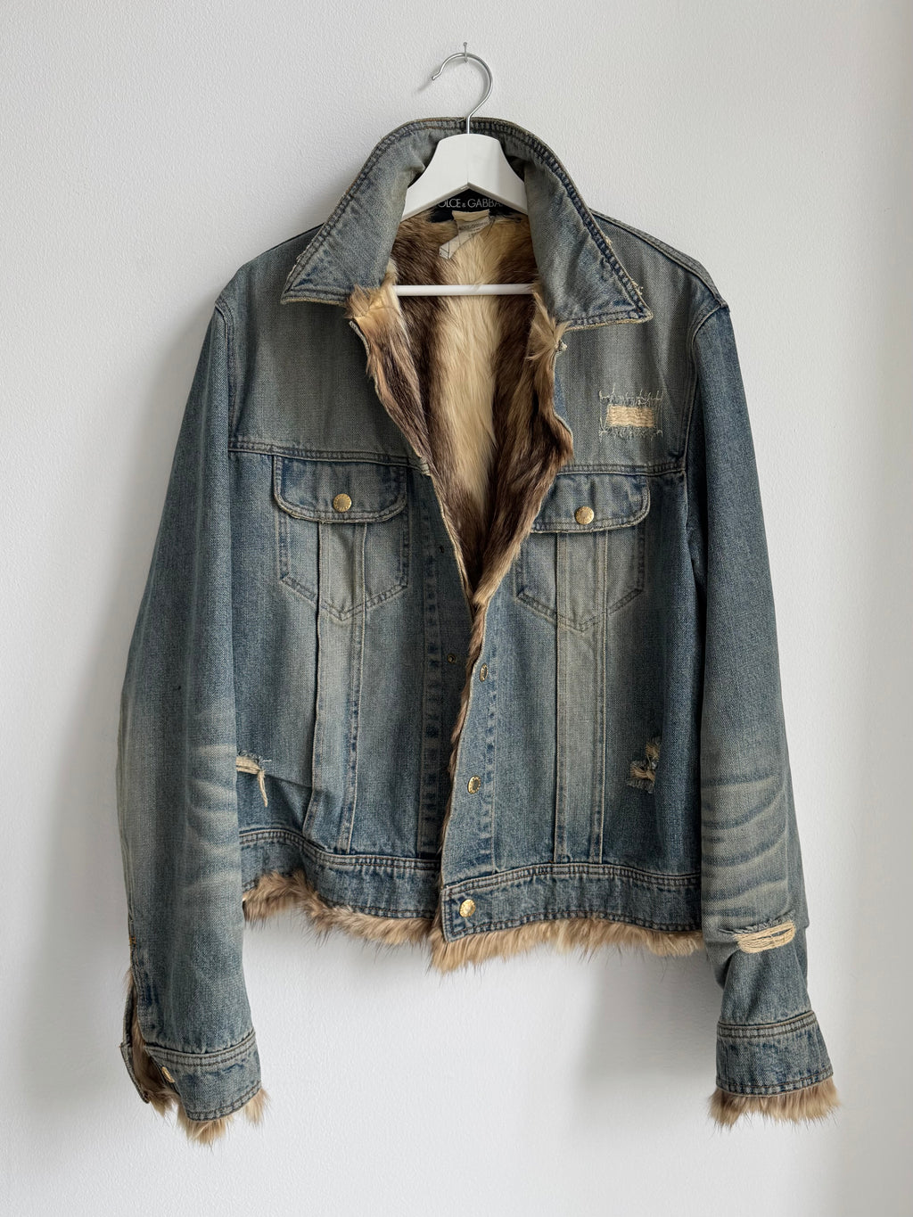 DOLCE GABBANA FUR JEANS JACKET