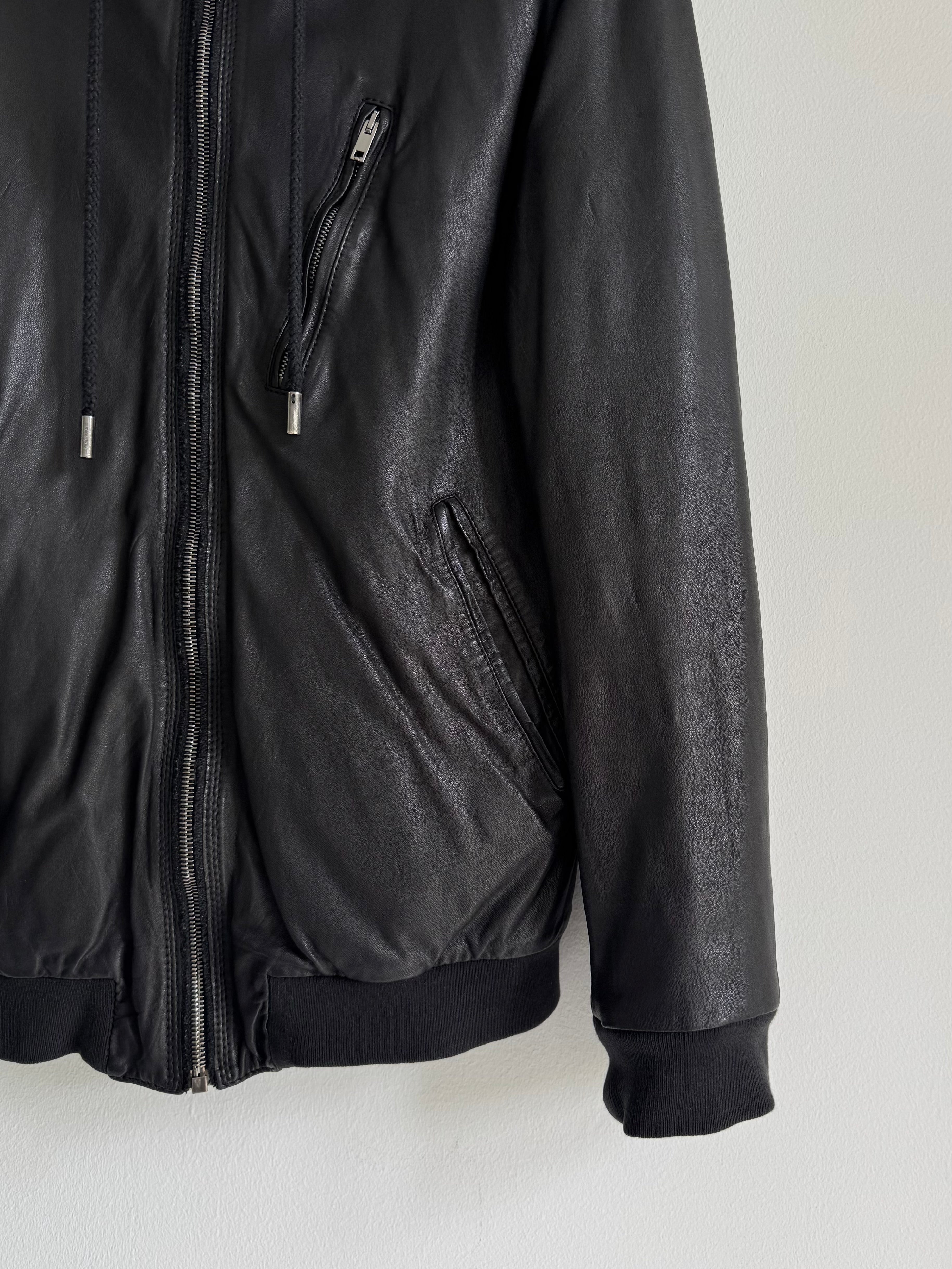 DOLCE GABBANA LAMBSKIN ZIP HOODIE