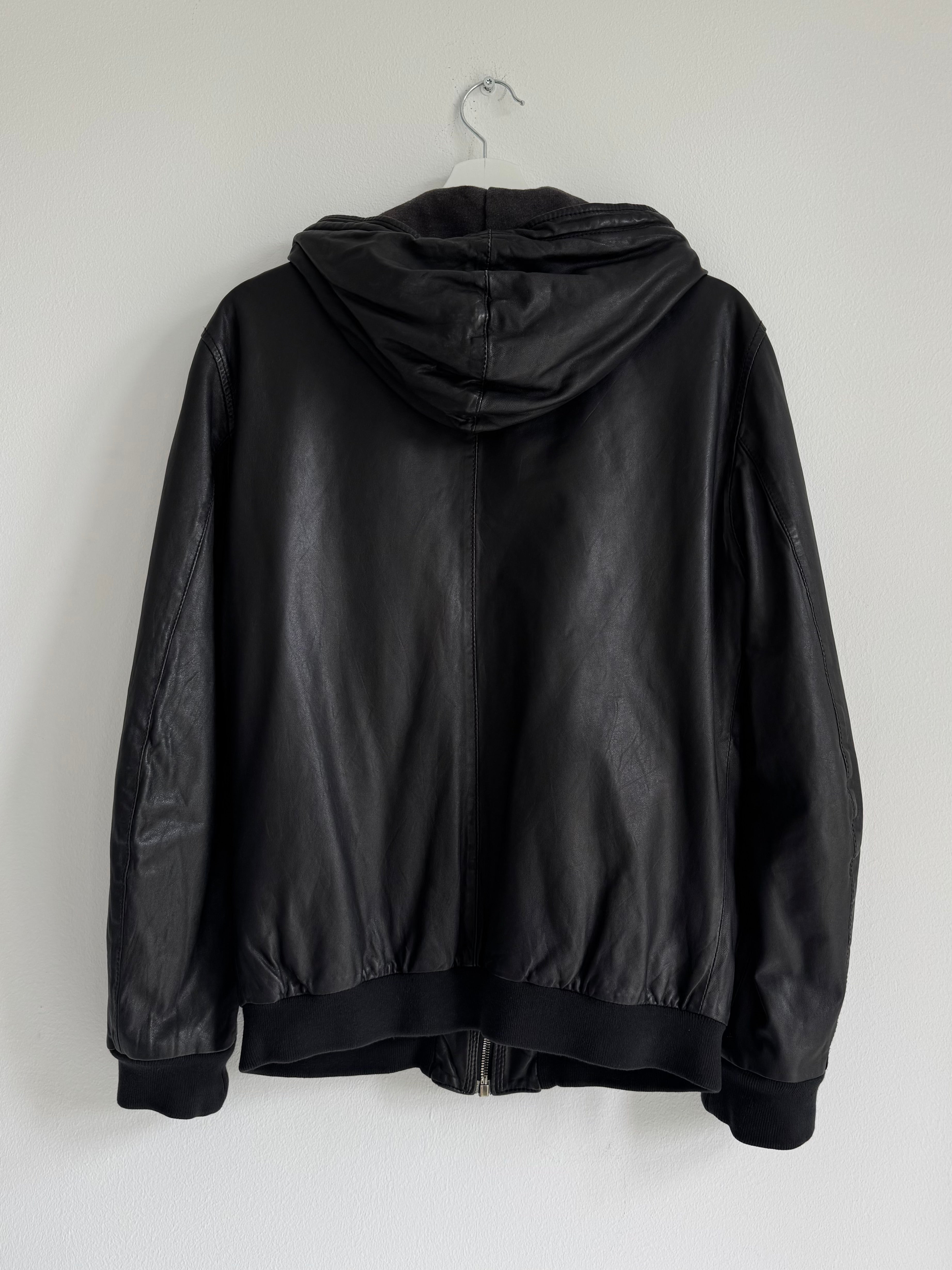 DOLCE GABBANA LAMBSKIN ZIP HOODIE