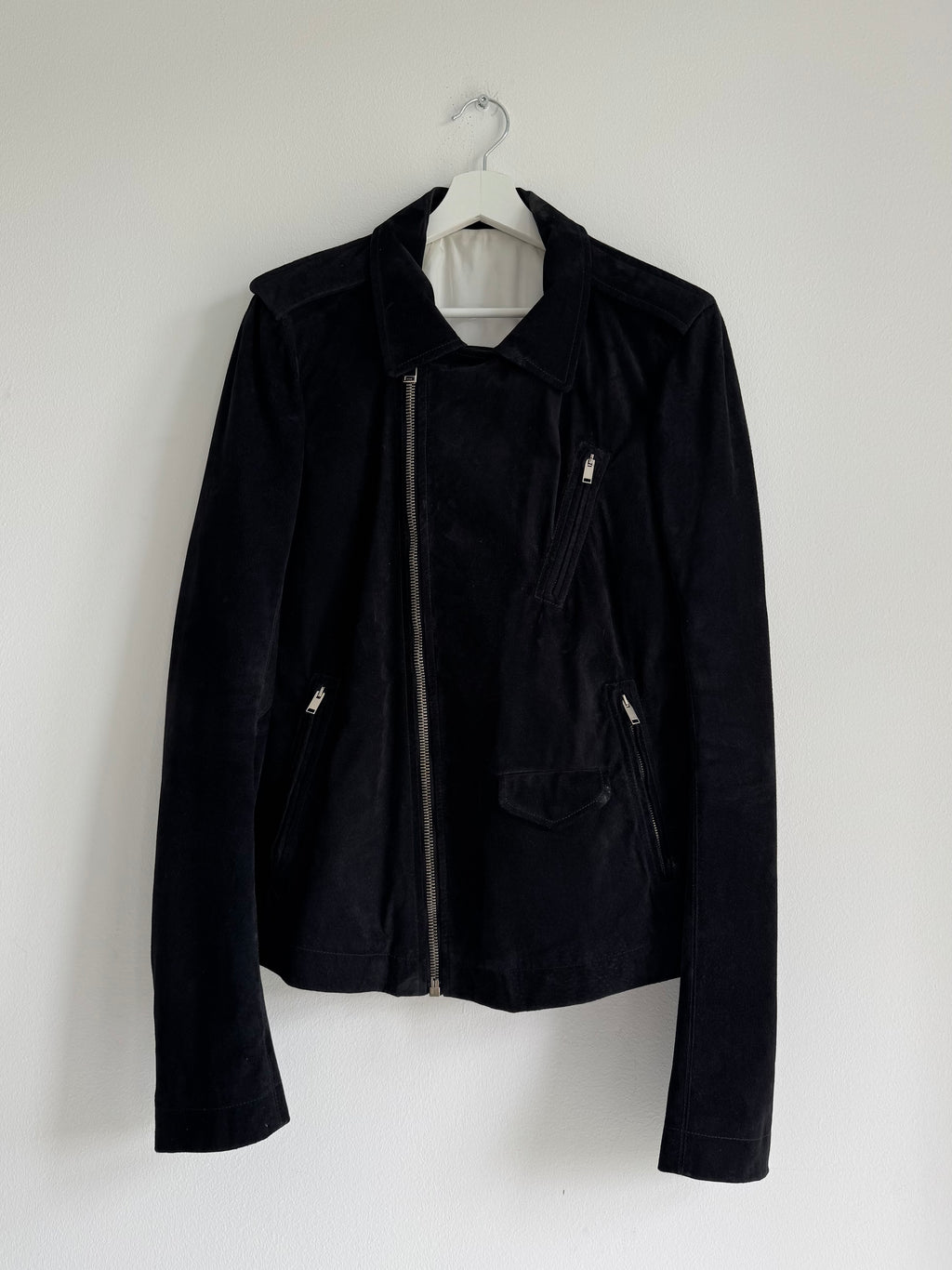 RICK OWENS SUEDE BIKER JACKET
