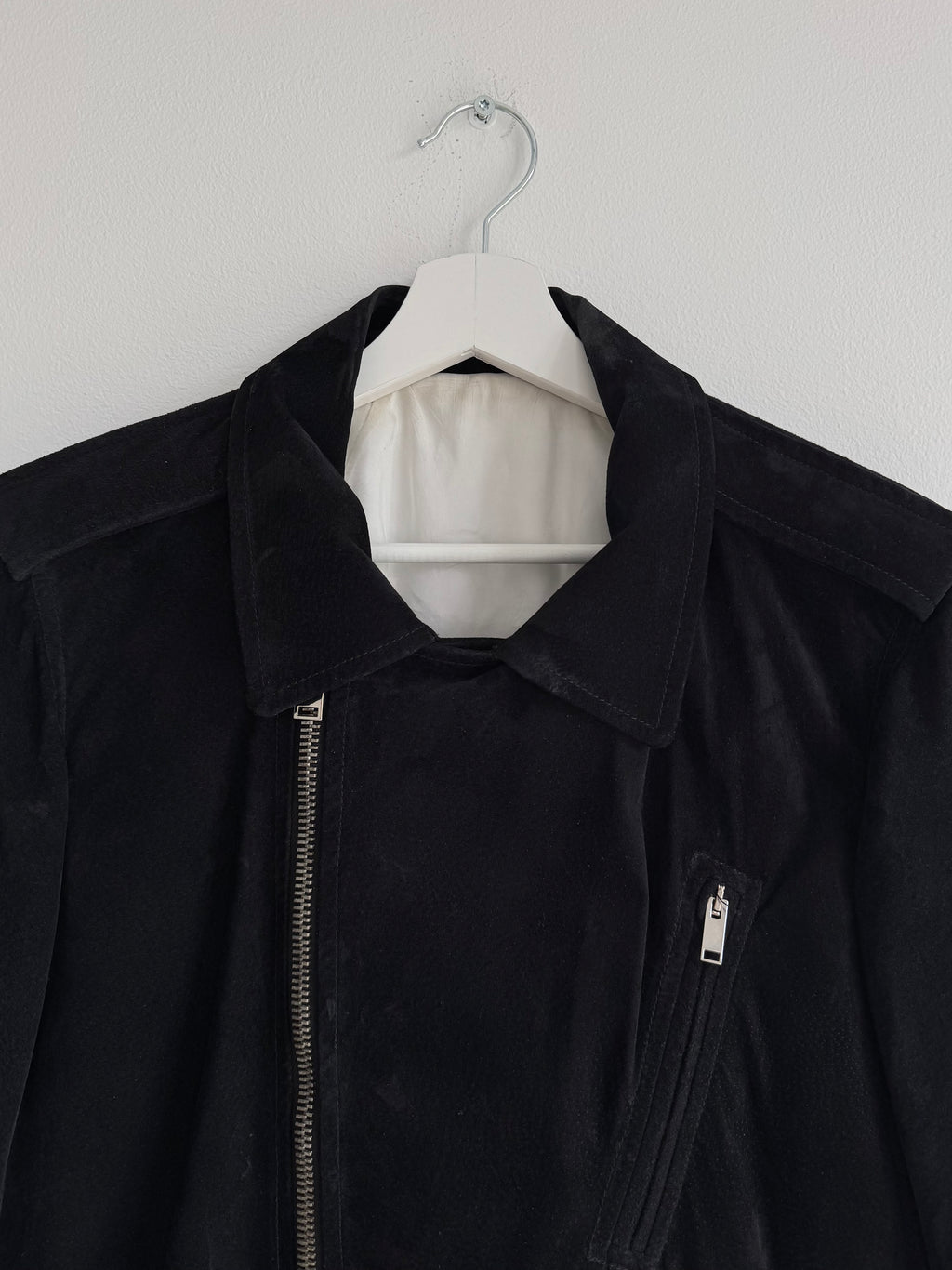 RICK OWENS SUEDE BIKER JACKET