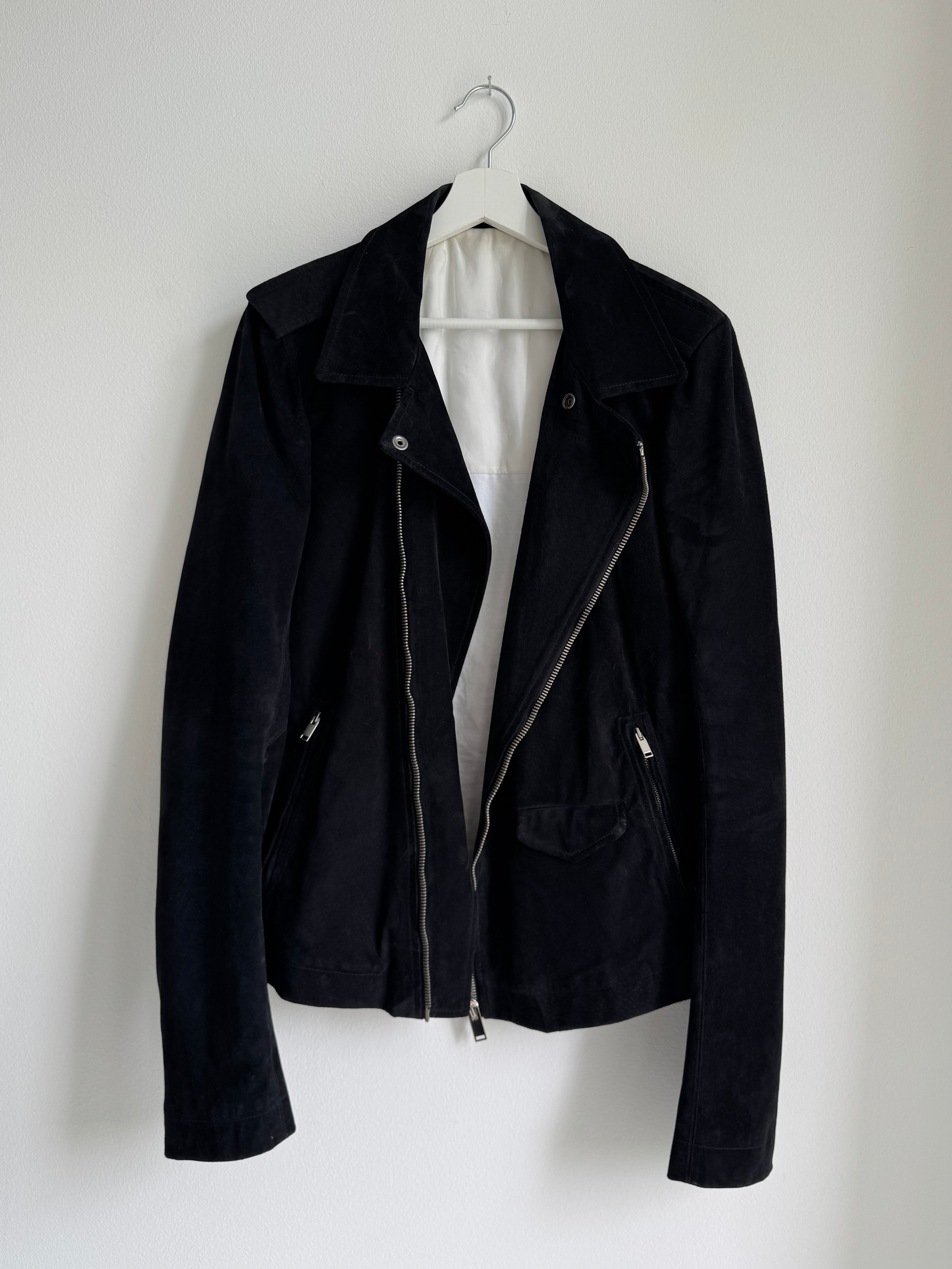 RICK OWENS SUEDE BIKER JACKET