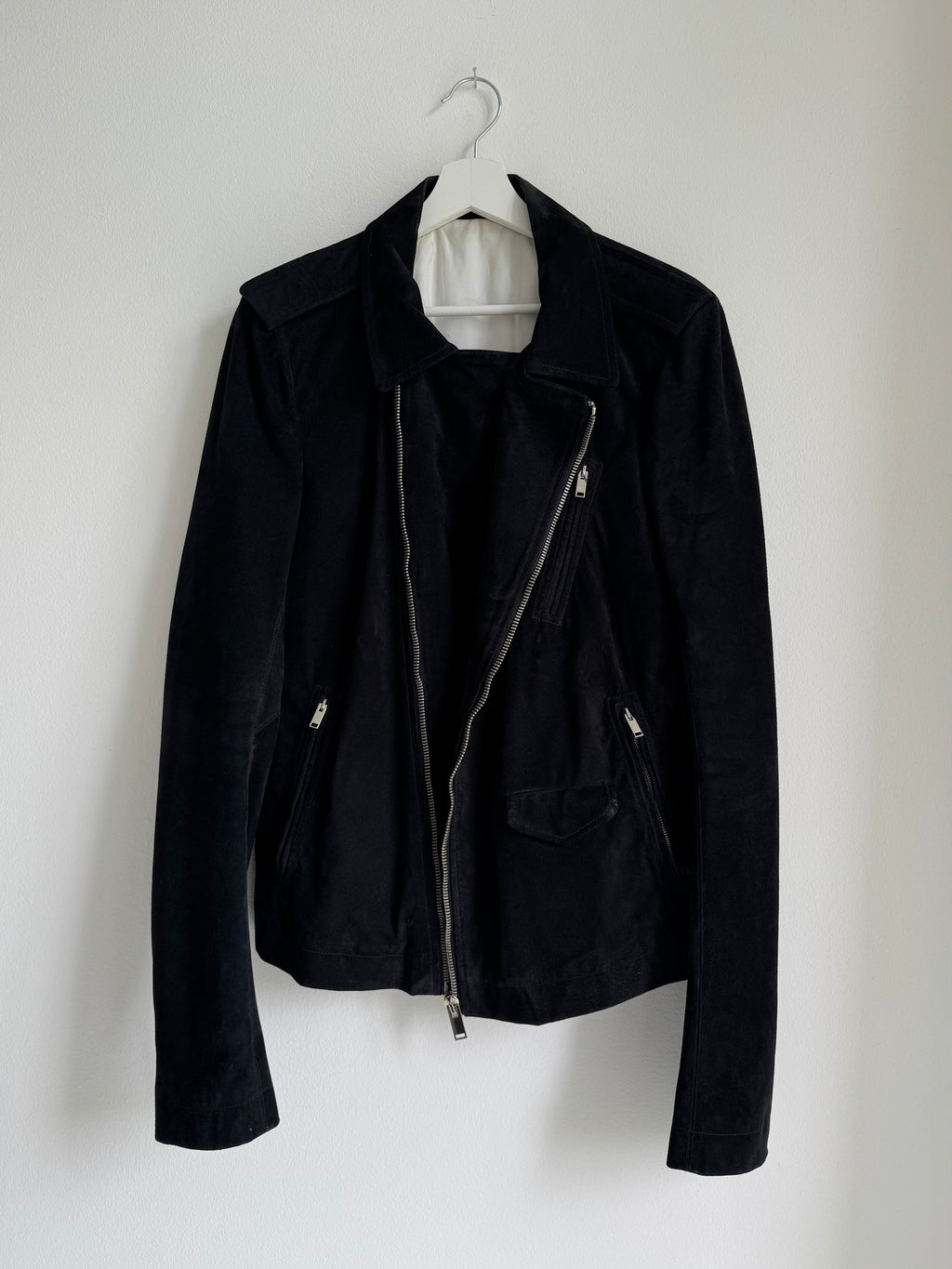 RICK OWENS SUEDE BIKER JACKET