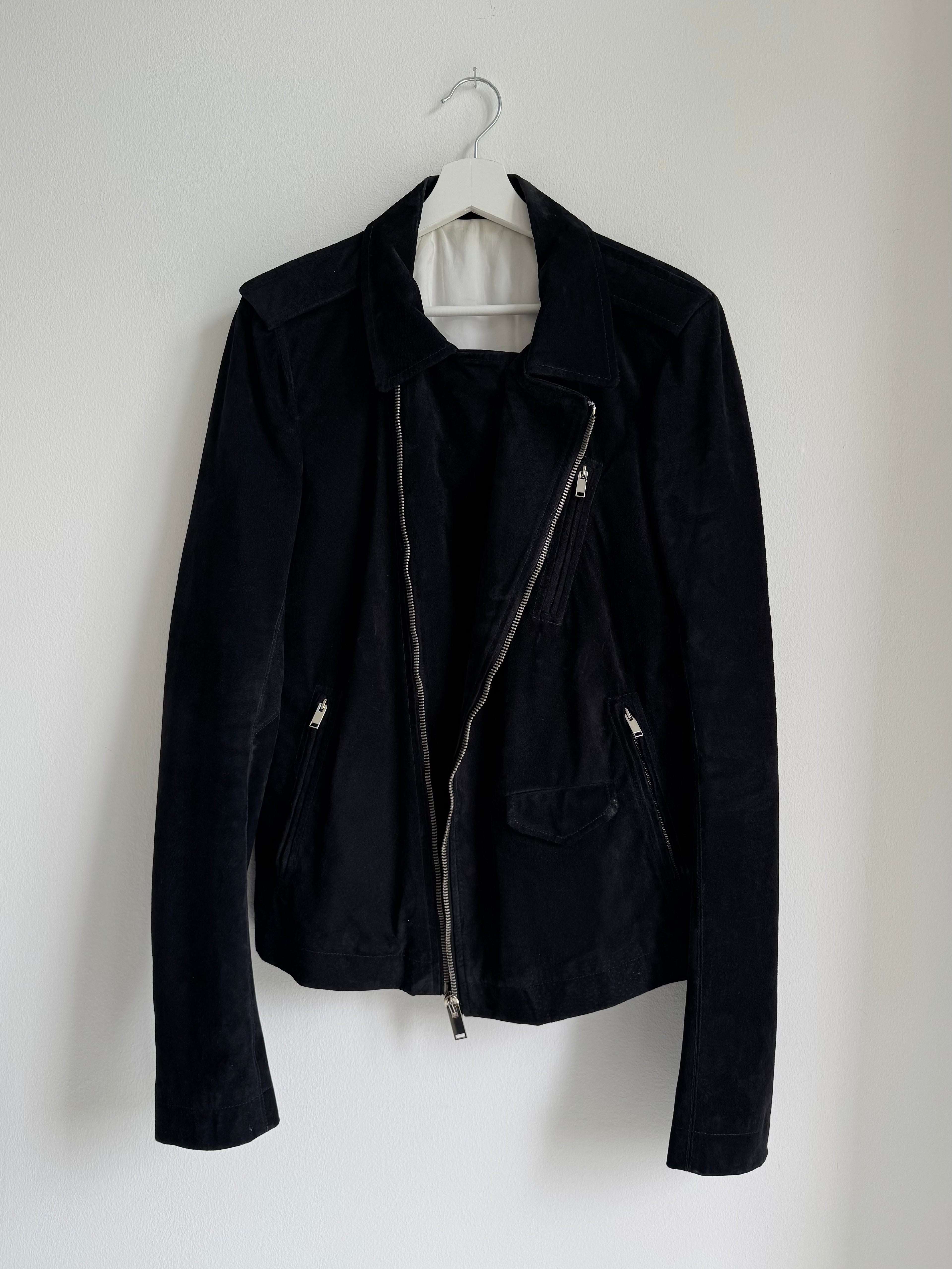 RICK OWENS SUEDE BIKER JACKET