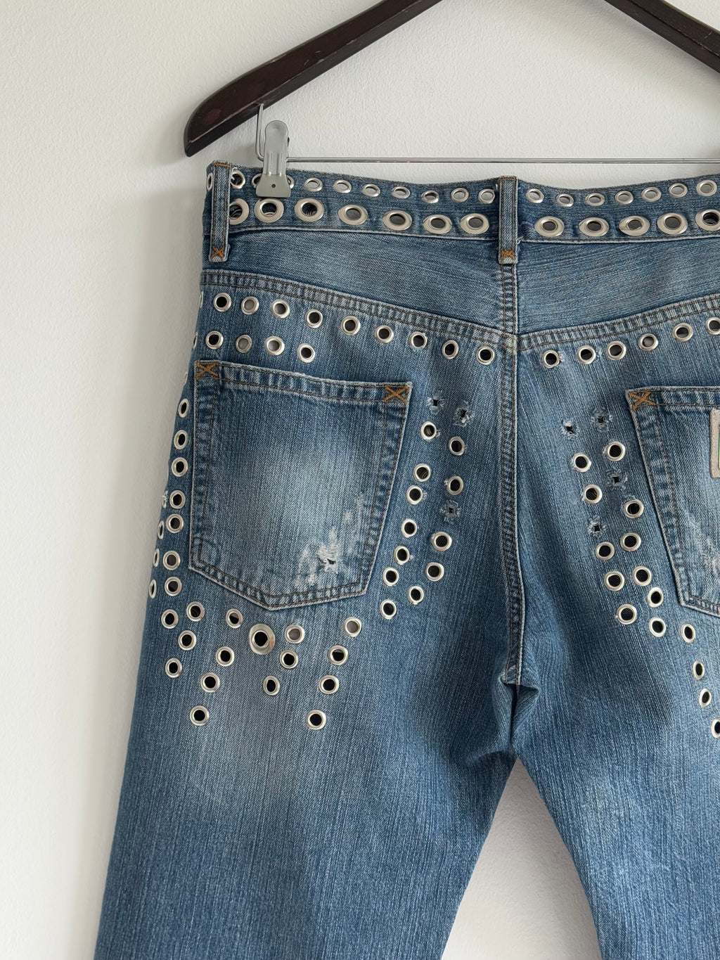 DOLCE & GABBANA SS2006 EYELET DISTRESSED JEANS