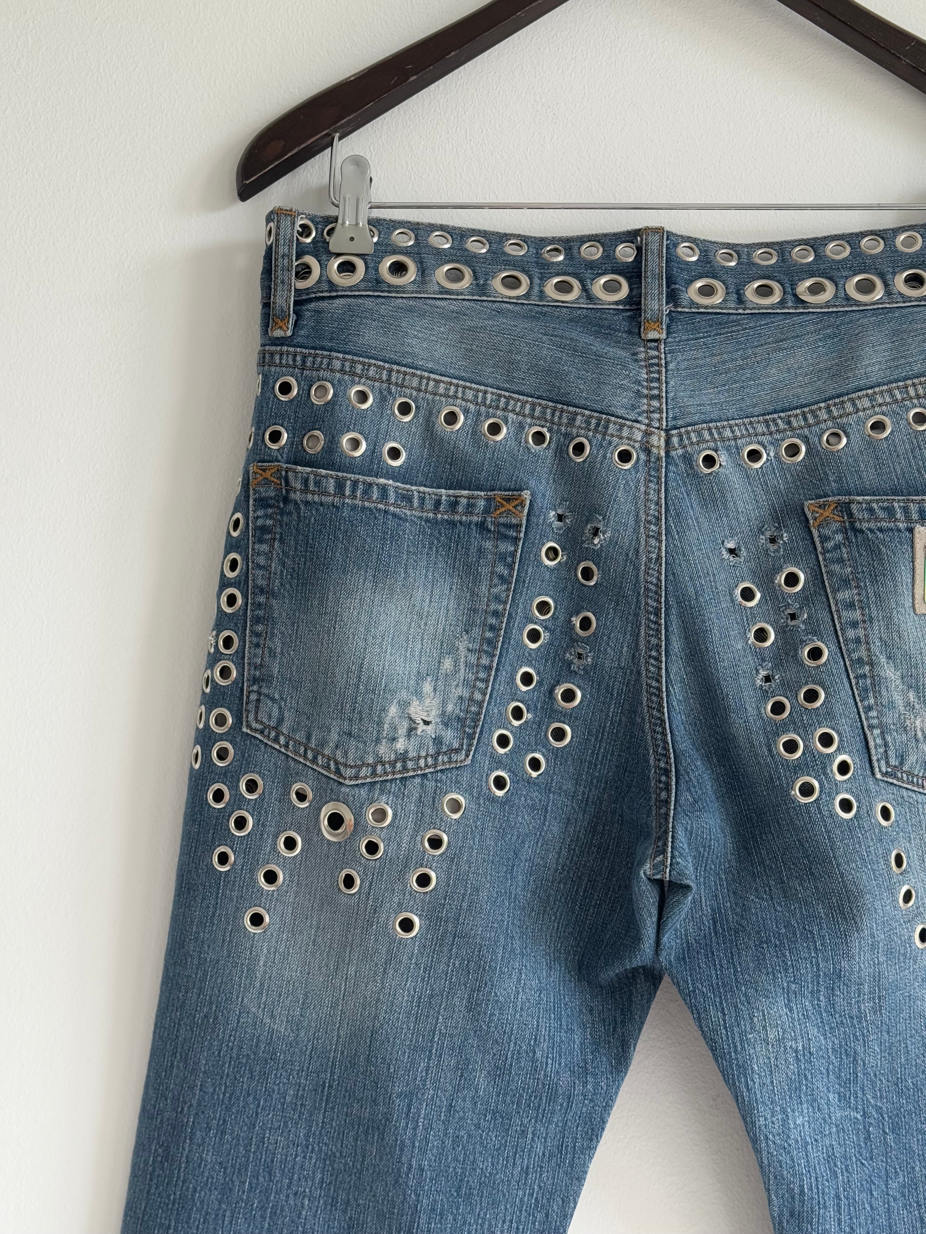 DOLCE & GABBANA SS2006 EYELET DISTRESSED JEANS
