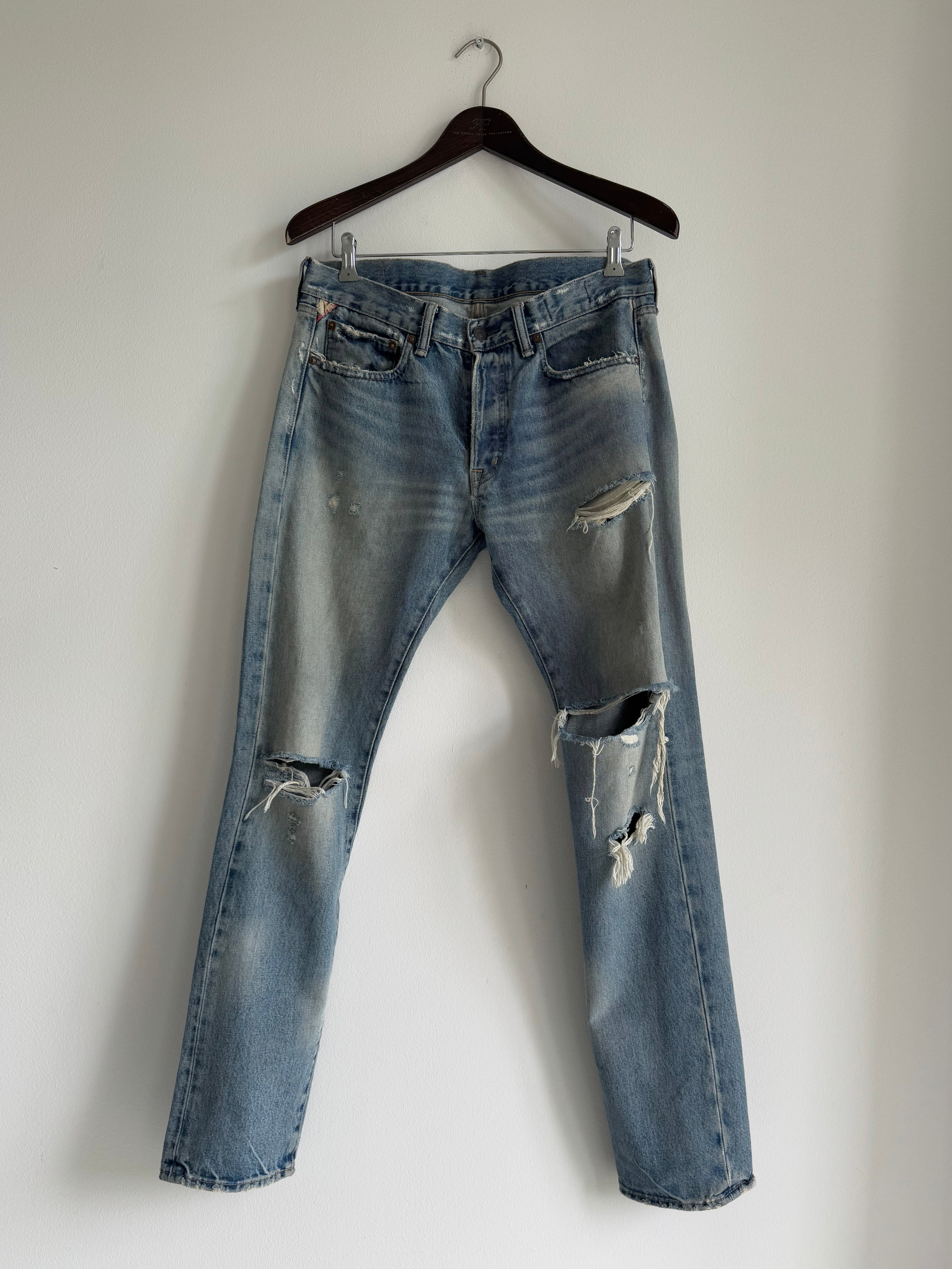 DENIM & SUPPLY RL DISTRESSED JEANS