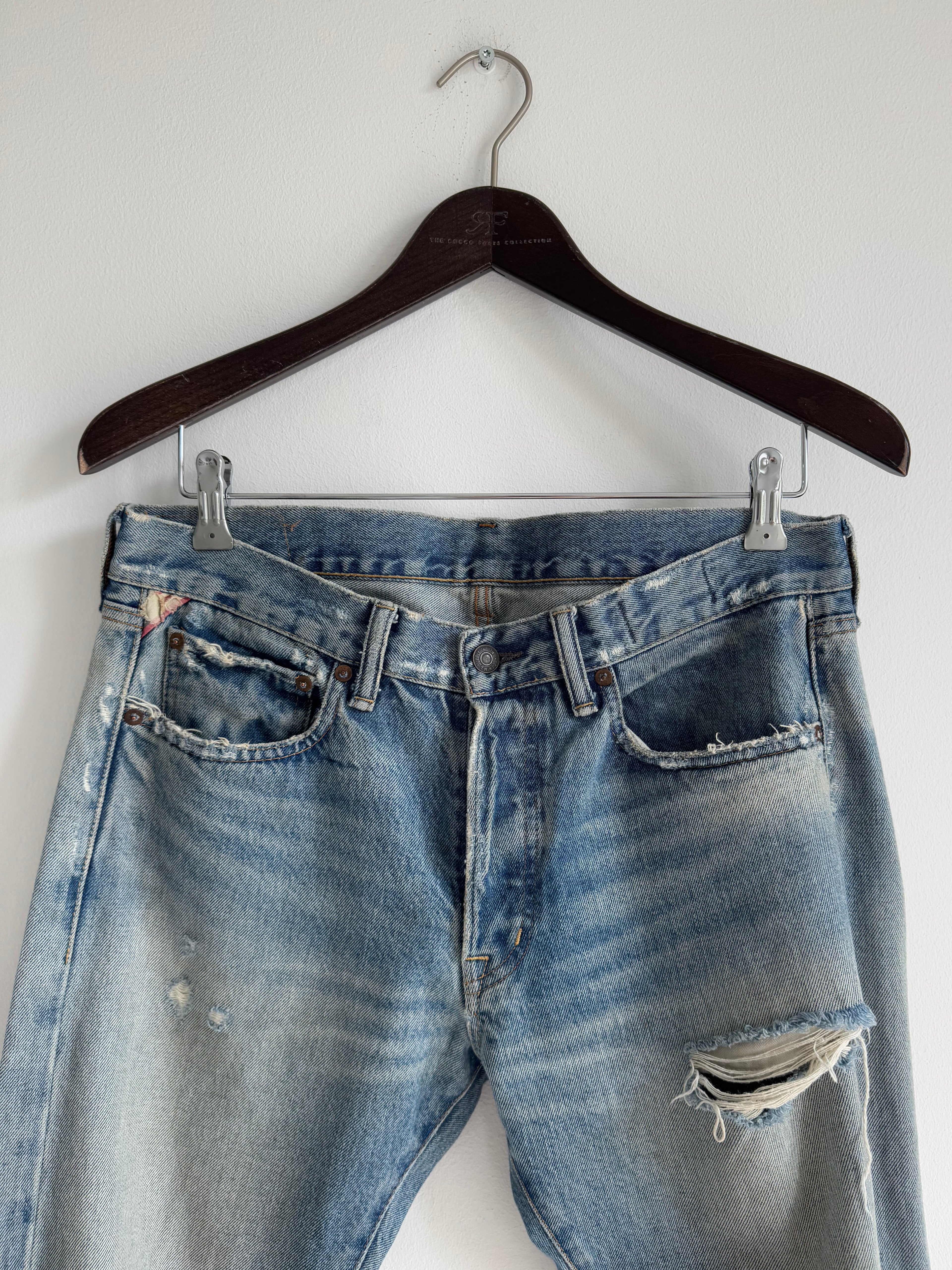 DENIM & SUPPLY RL DISTRESSED JEANS