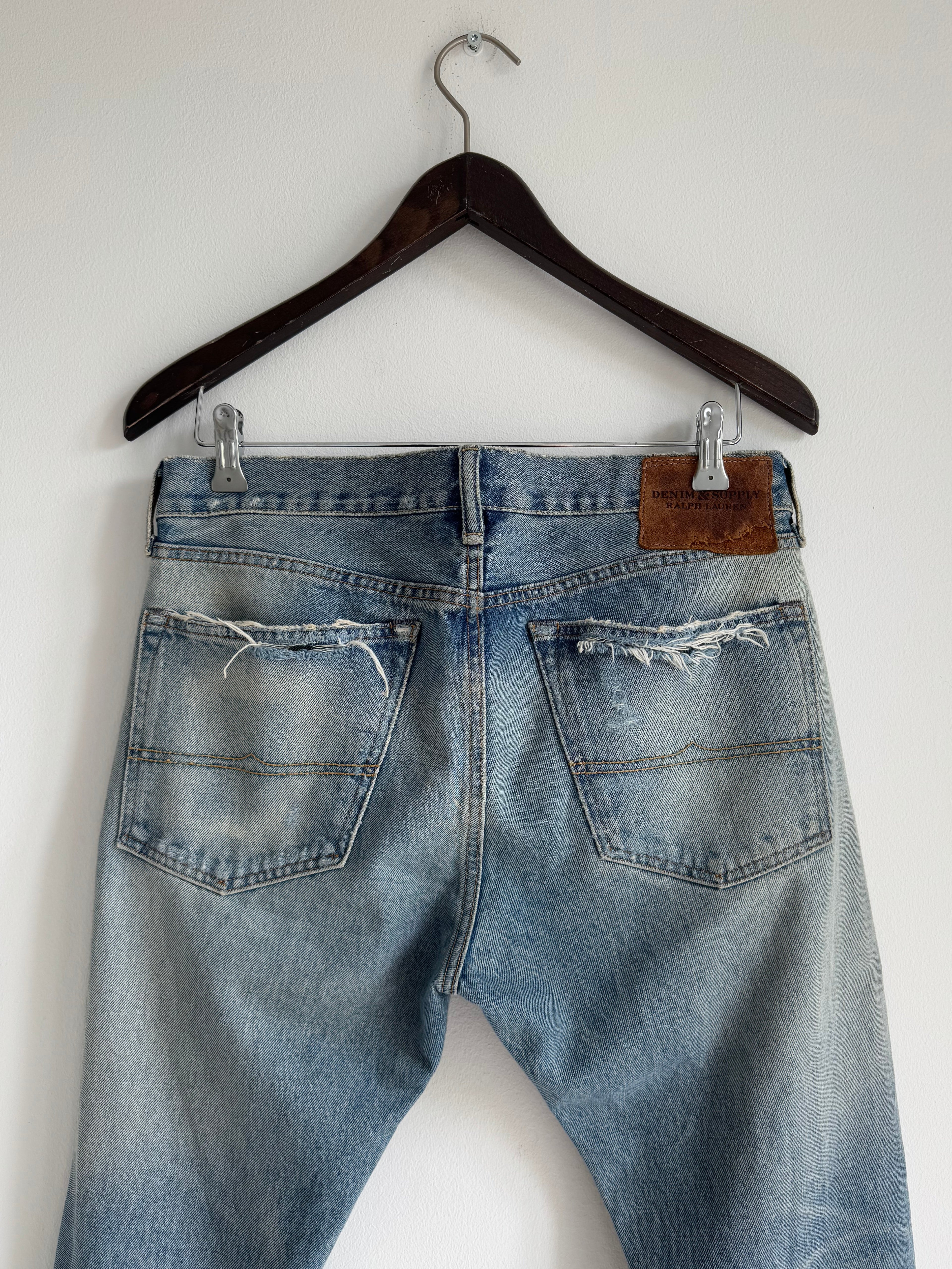 DENIM & SUPPLY RL DISTRESSED JEANS