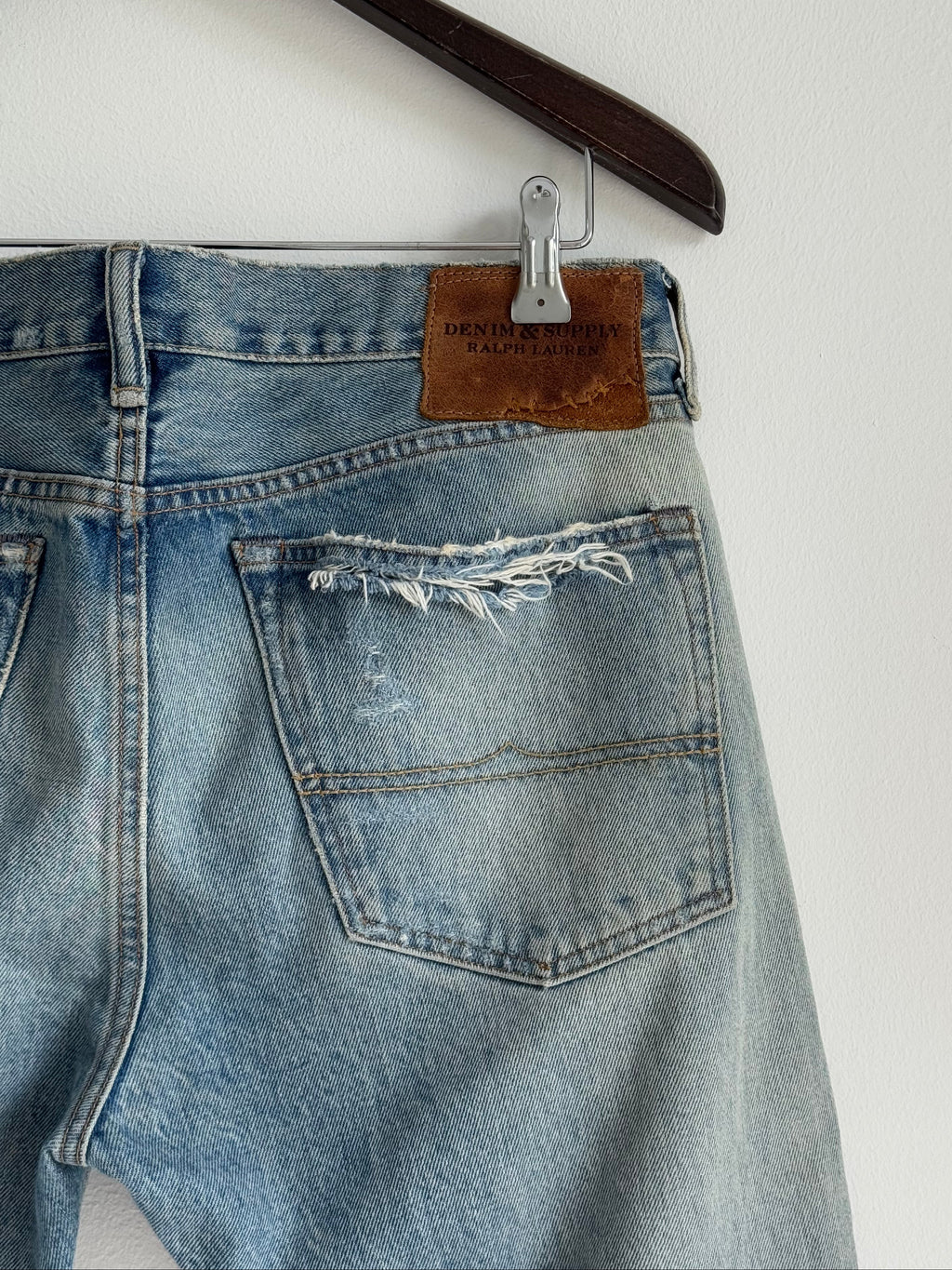 DENIM & SUPPLY RL DISTRESSED JEANS