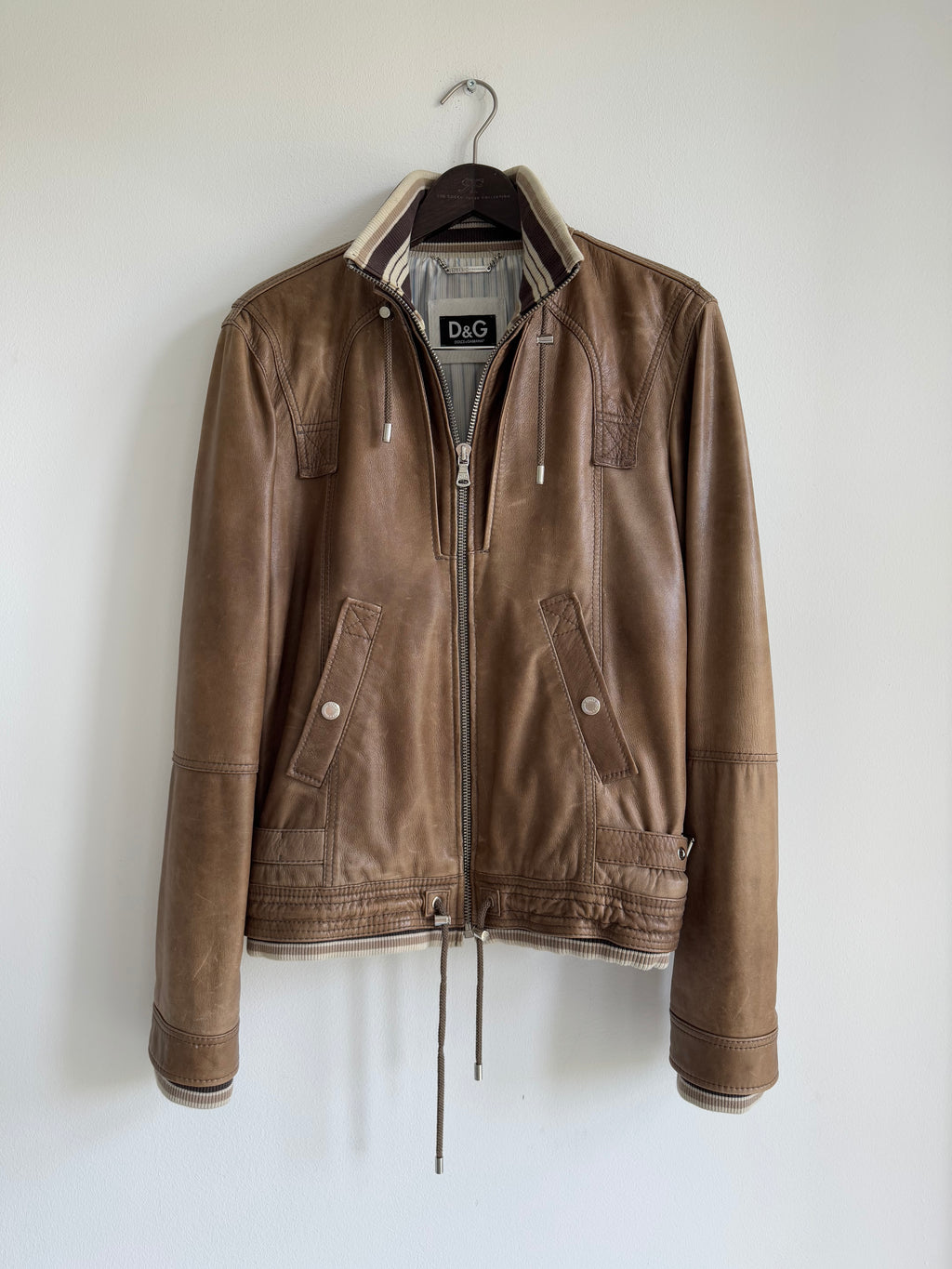 DOLCE & GABBANA LAMBSKIN LEATHER JACKET