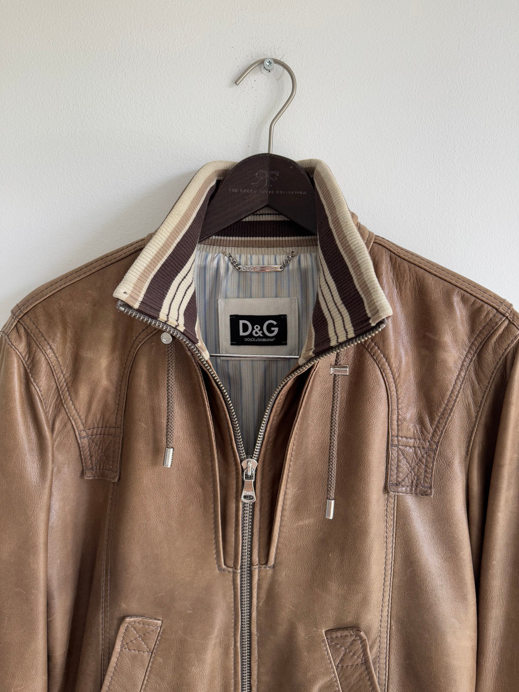 DOLCE & GABBANA LAMBSKIN LEATHER JACKET