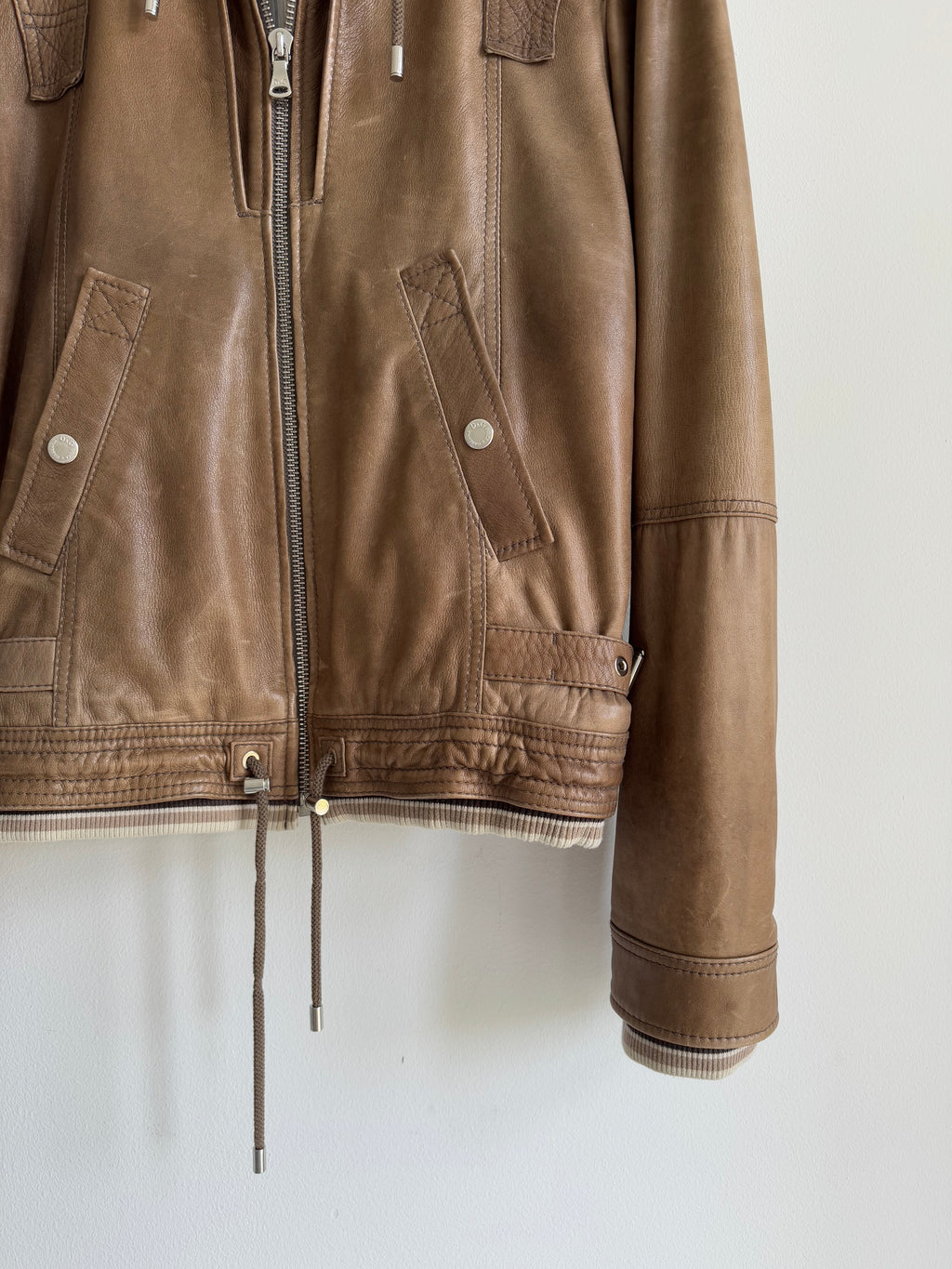 DOLCE & GABBANA LAMBSKIN LEATHER JACKET