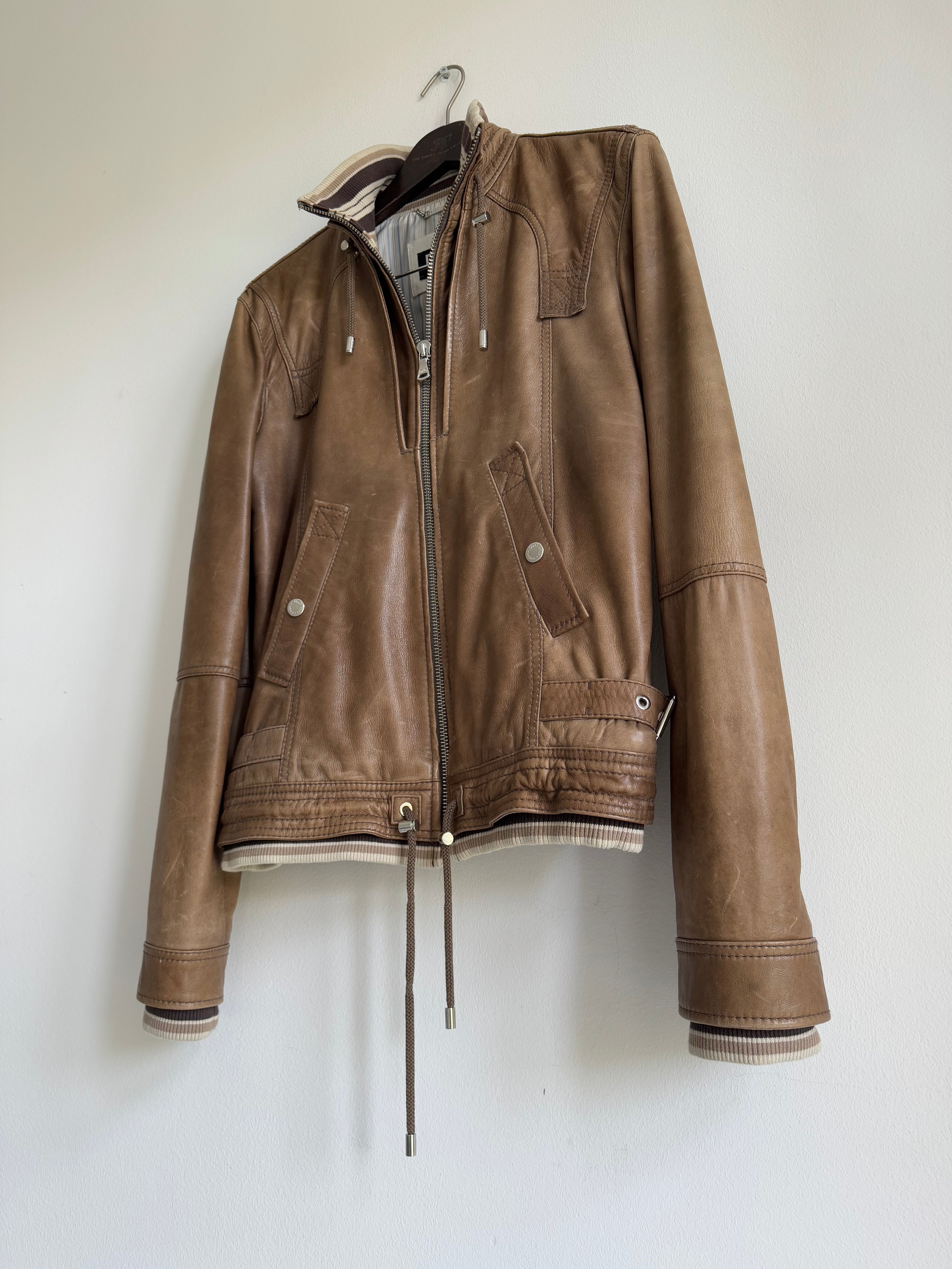 DOLCE & GABBANA LAMBSKIN LEATHER JACKET