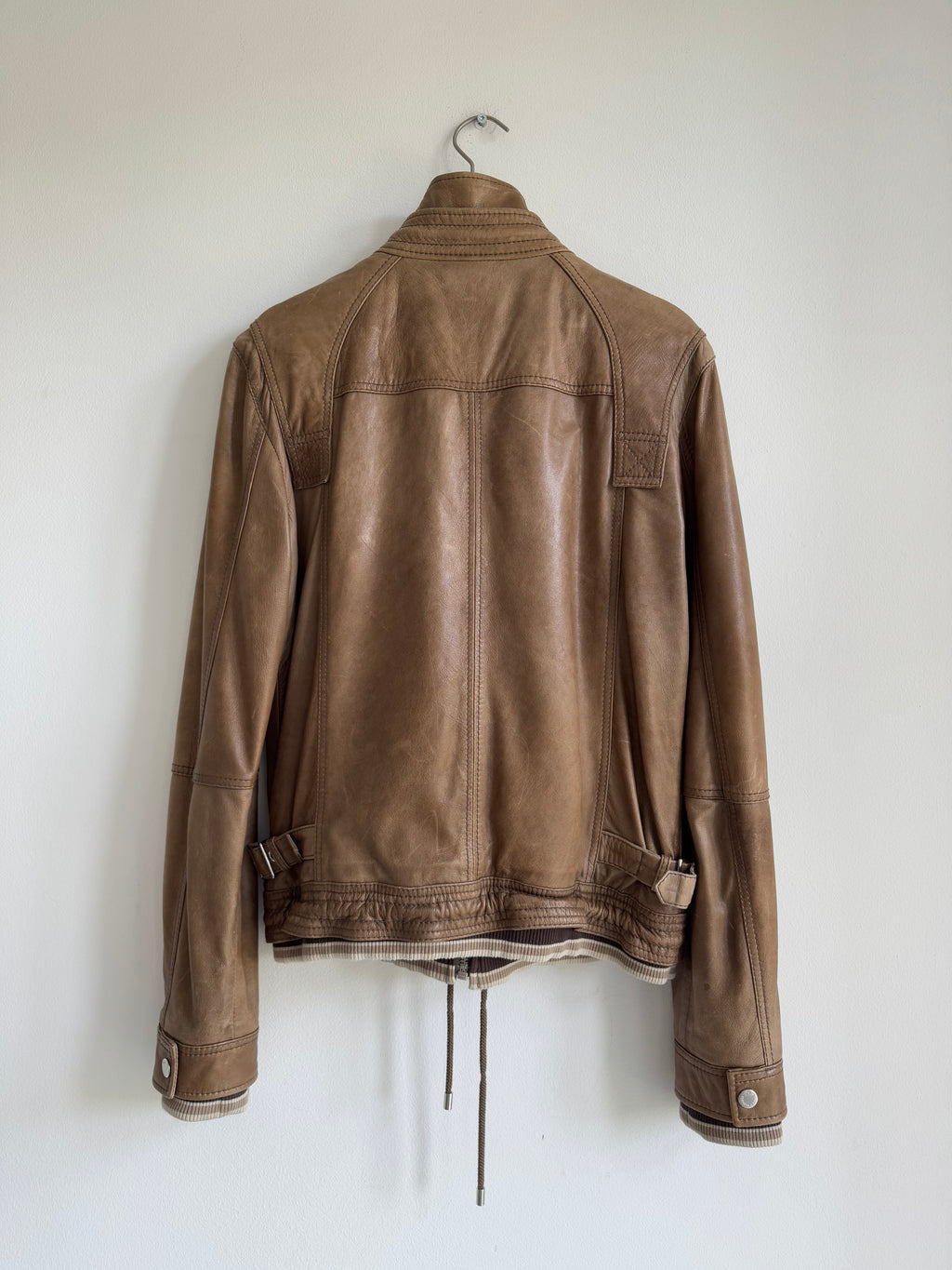 DOLCE & GABBANA LAMBSKIN LEATHER JACKET