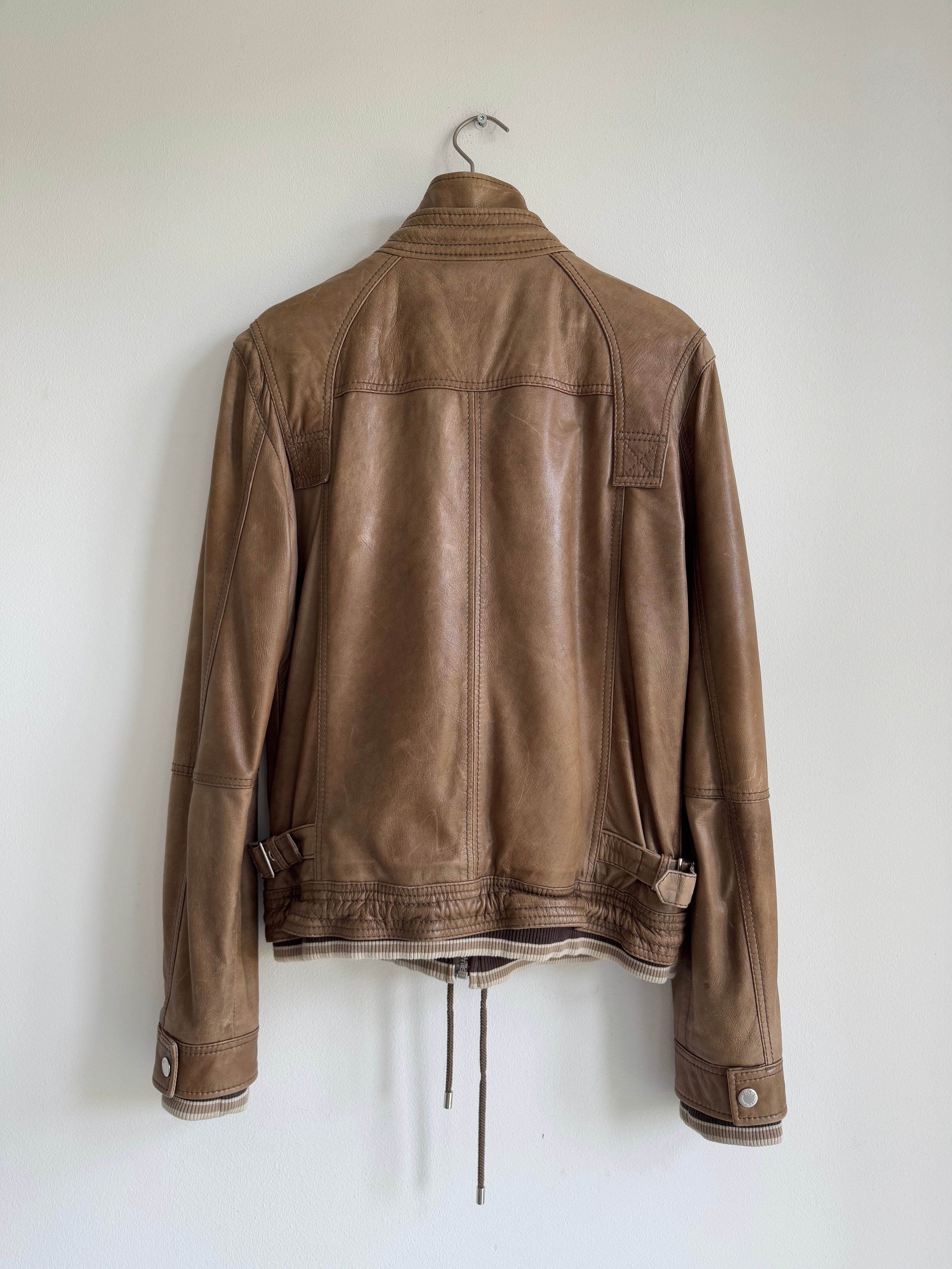 DOLCE & GABBANA LAMBSKIN LEATHER JACKET
