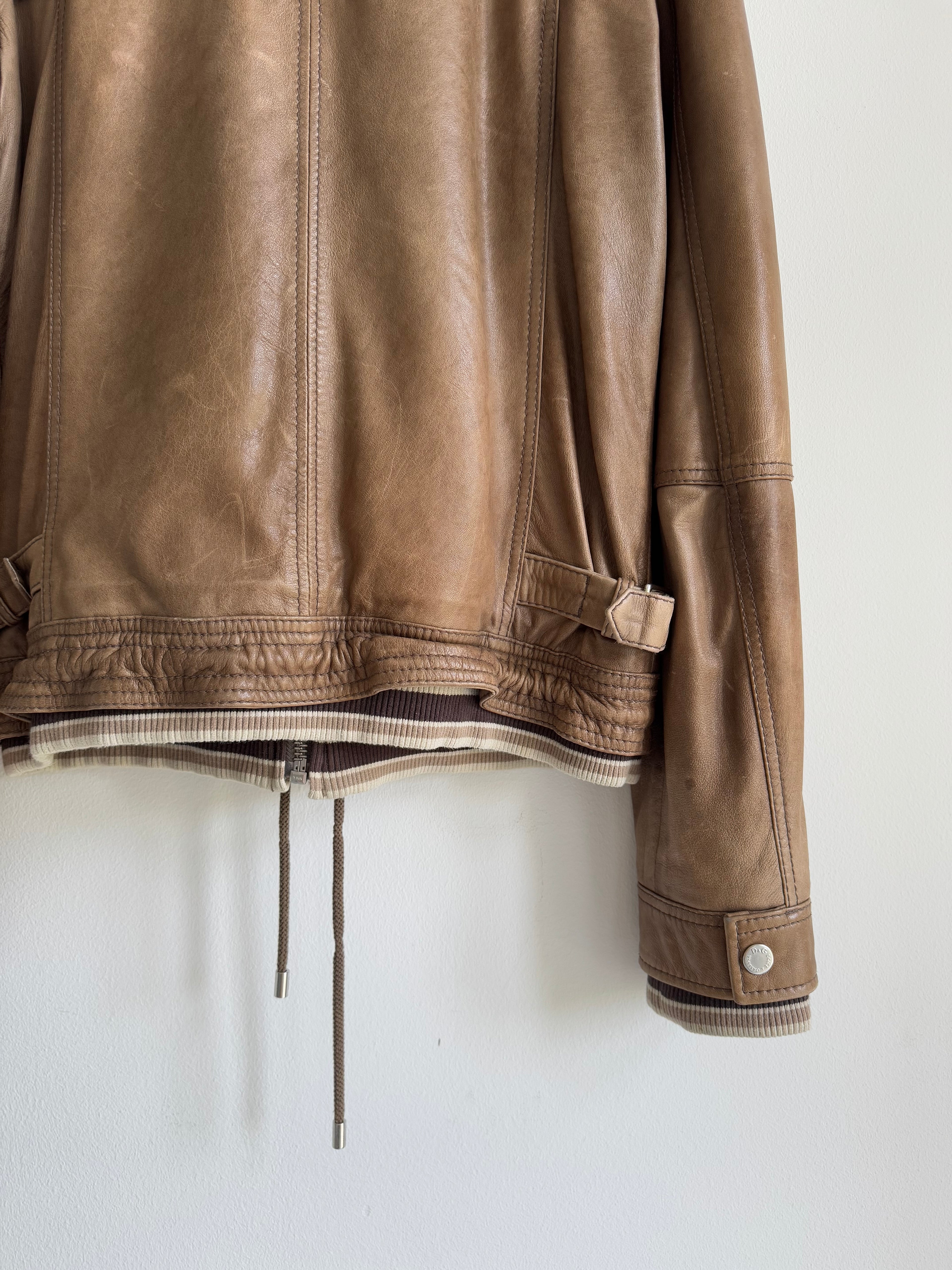 DOLCE & GABBANA LAMBSKIN LEATHER JACKET