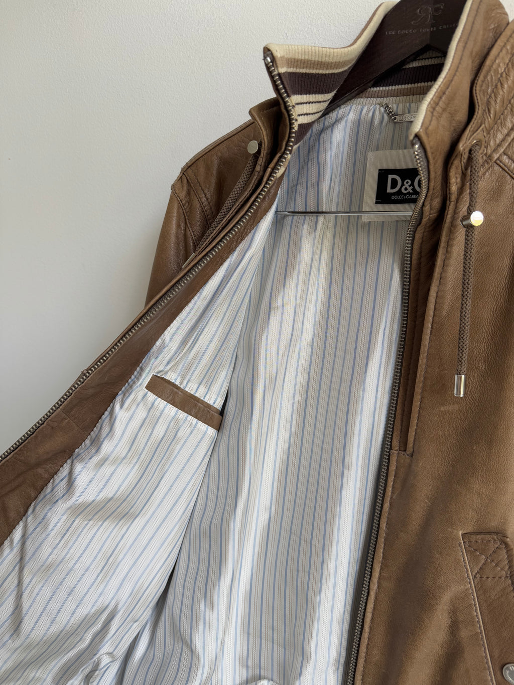 DOLCE & GABBANA LAMBSKIN LEATHER JACKET